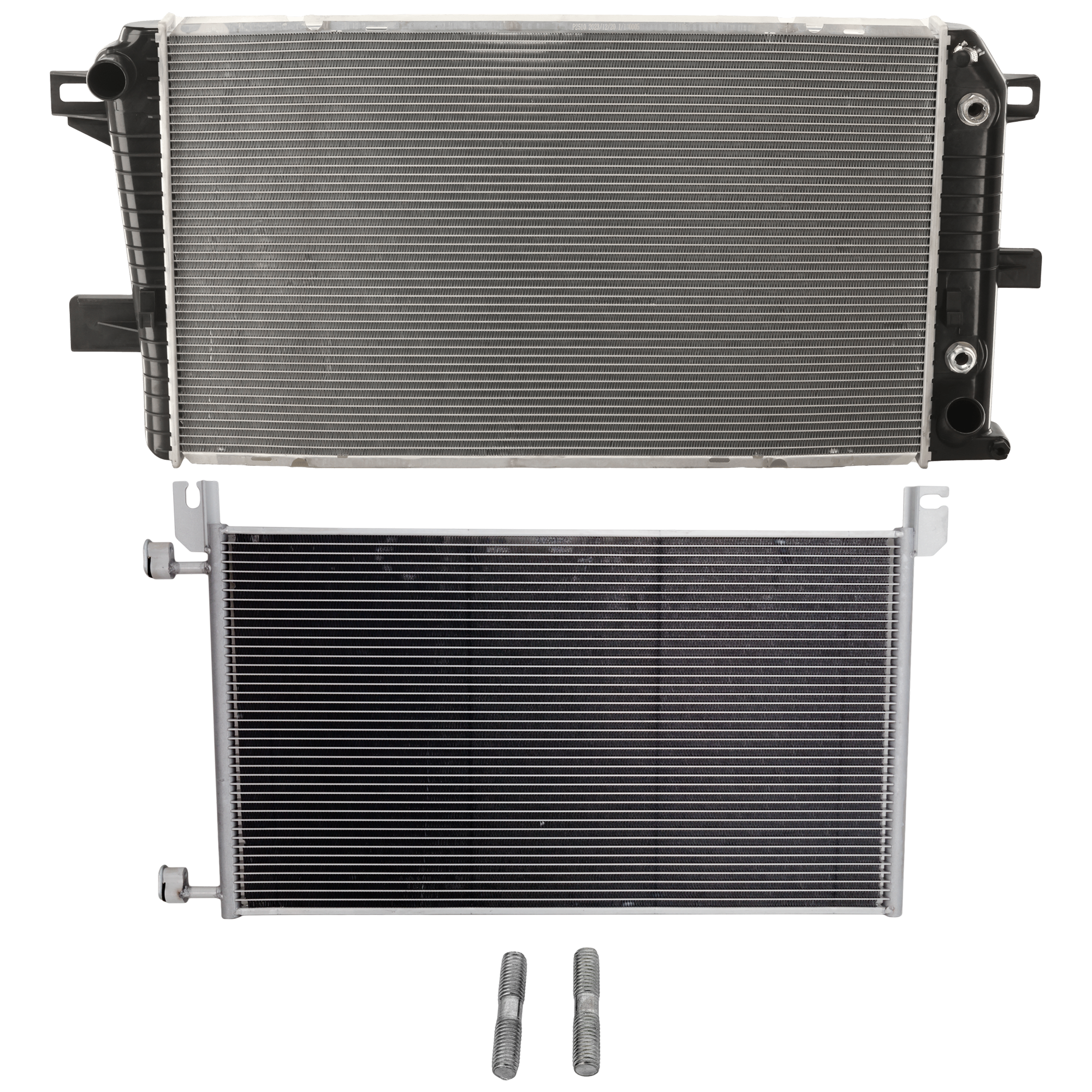AM SILVERADO SIERRA 2500 HD 3500 HD 01-05 A C CONDENSER RADIATOR KIT 2 pc kit 6.6L Eng. 8 Cyl. SKU KIT 083124-121 Partslink GM3030162 GM3010285 OEM 20913751-89018318