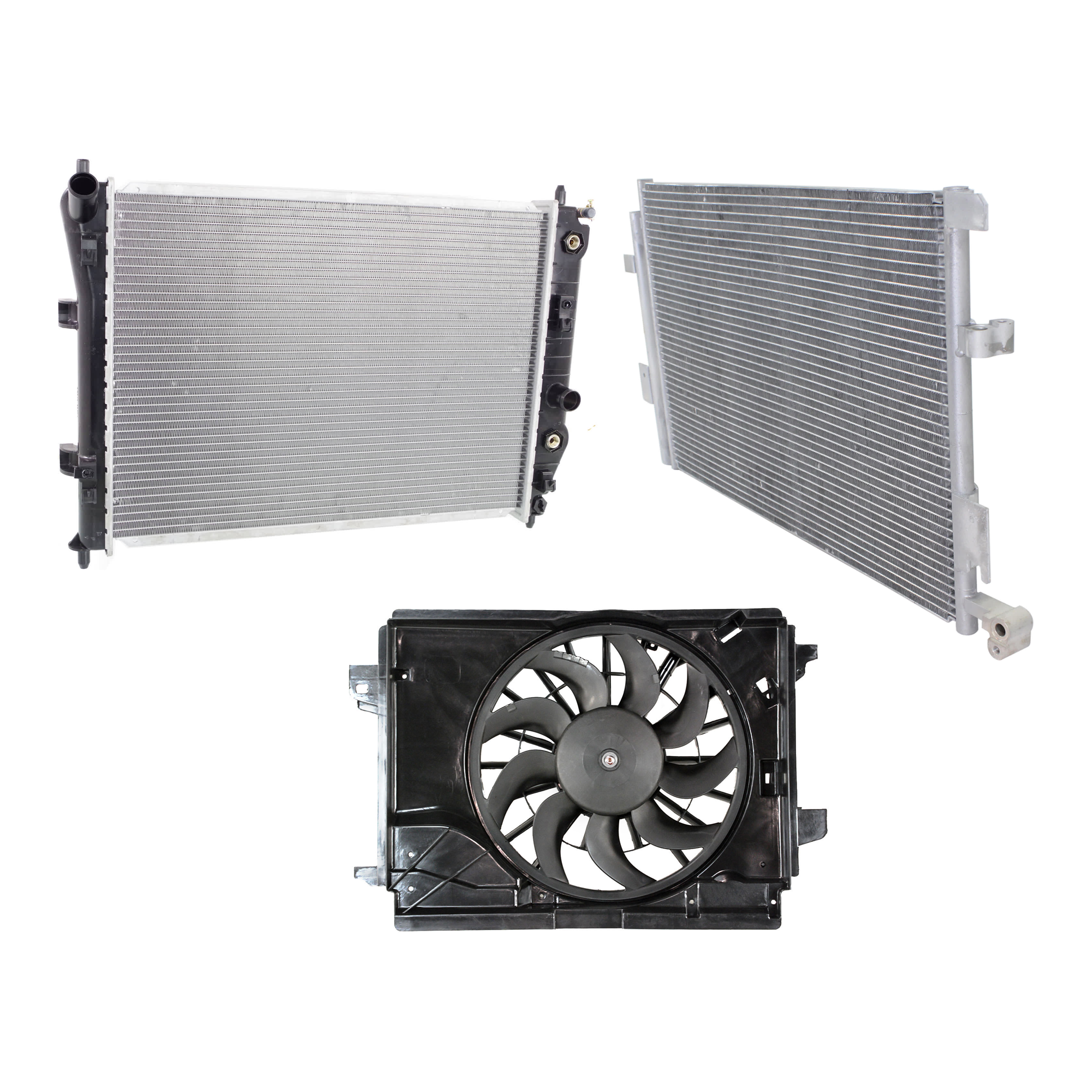 AM CORVETTE 05-07 CORVETTE 08-13 A C CONDENSER RADIATOR COOLING FAN KIT 3 pc kit 6.0L 6.2L Eng. 8 Cyl. SKU KIT 083124-36 Partslink GM3030252 GM3115202 GM3010510 OEM 10442892-15819952-21996495
