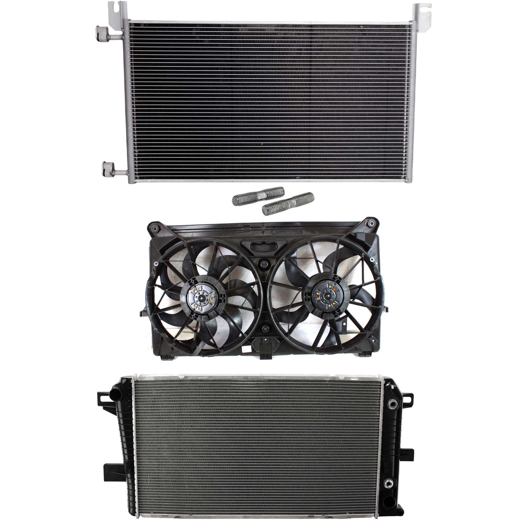 AM SILVERADO SIERRA 2500 HD 3500-05-05 A C CONDENSER RADIATOR COOLING FAN KIT 3 pc kit 6.6L Eng. 8 Cyl. SKU KIT 083124-69 Partslink GM3030162 GM3115212 GM3010285 OEM 20913751-89023365 PFM 89018318