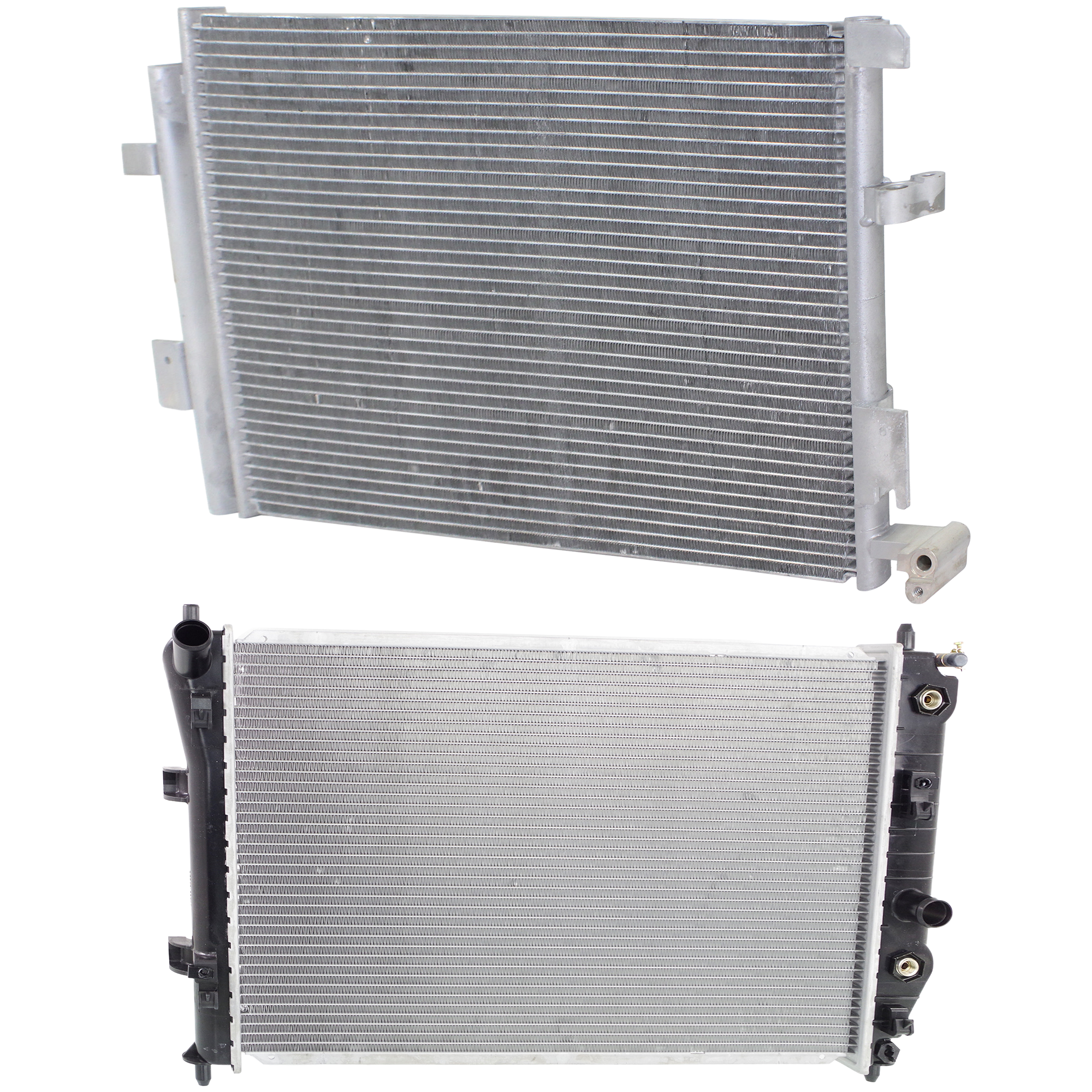 AM CORVETTE 05-13 SSR 03-06 A C CONDENSER RADIATOR KIT 2 pc kit 5.3L 6.0L 6.2L Eng. 8 Cyl. SKU KIT 083124-90 Partslink GM3030252 GM3010510 OEM 10442892-21996495