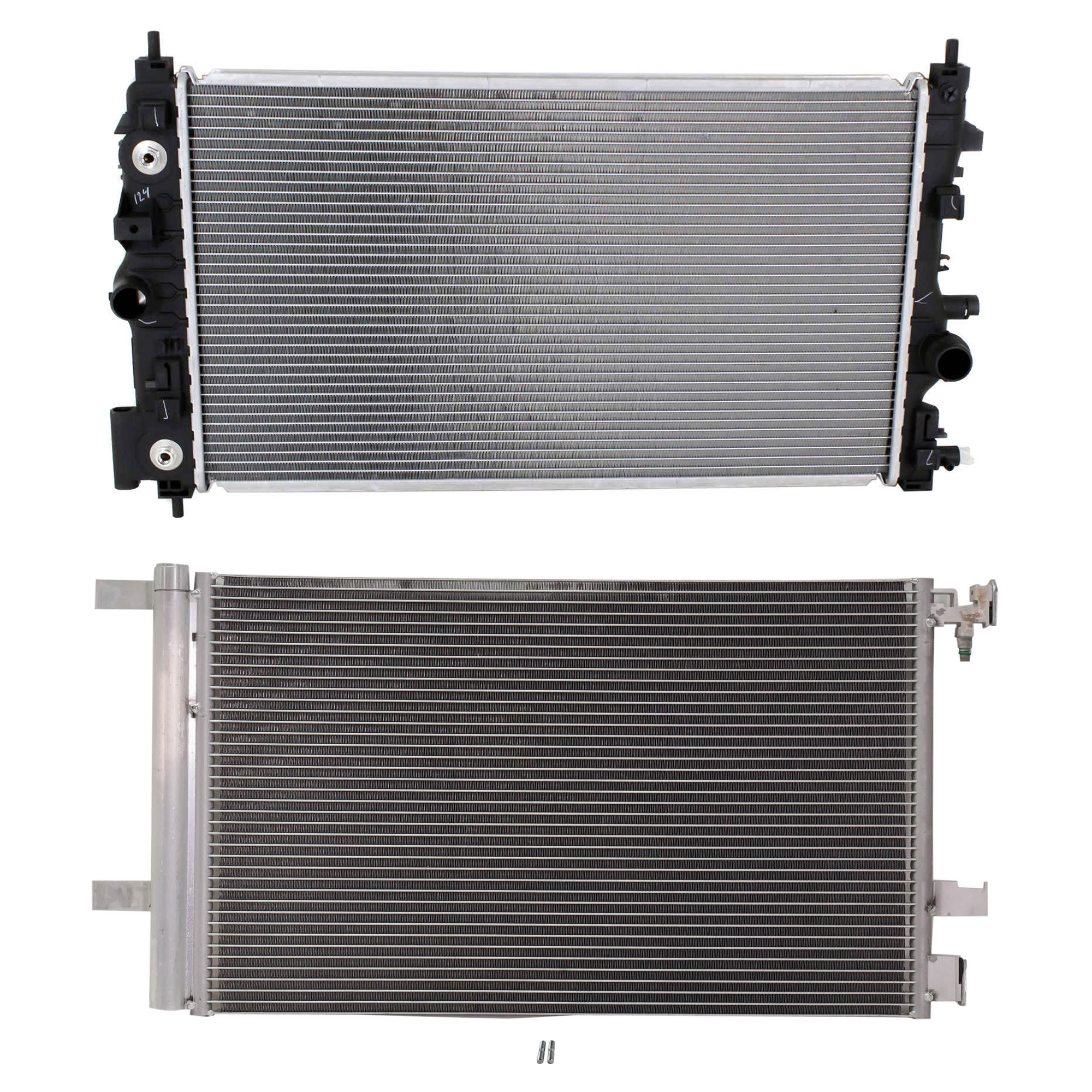 AM CRUZE 11-14 A C CONDENSER RADIATOR KIT 2 pc kit 1.4L 1.8L 2.0L Eng. 4 Cyl. SKU KIT 083124-94 Partslink GM3030285 GM3010541 OEM 23305638-13311079