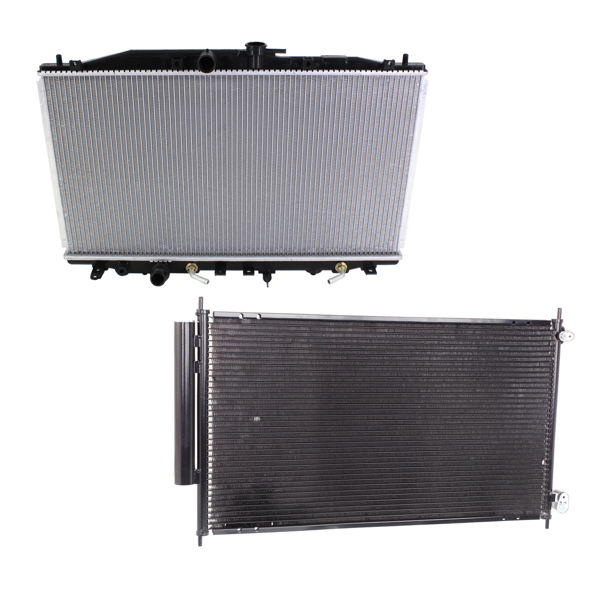 AM TSX 04-08 RADIATOR 2 pc kit Auto Manual Trans 4 Cyl 2.4L Eng. with A C Condenser SKU KIT 090123-112 Partslink AC3010143 AC3030119 OEM 19010RBBA51-80110SEA013