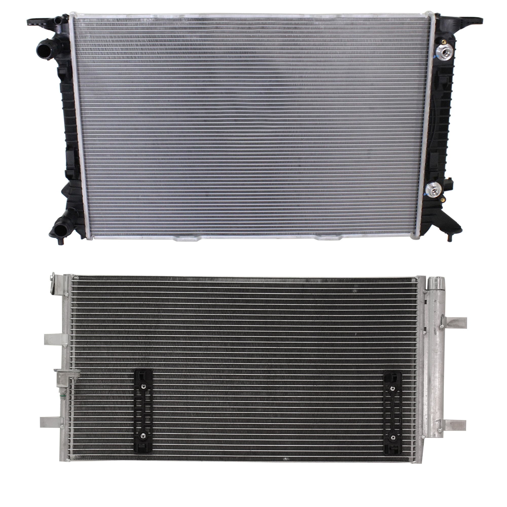AM AUDI A4 A4 QUATTRO 09-16 RADIATOR 2 pc kit 4 Cyl 2.0L Eng. with A C Condenser SKU KIT 090123-114 Partslink AU3010145 AU3030132 OEM 8K0121251T 8K0260403AF