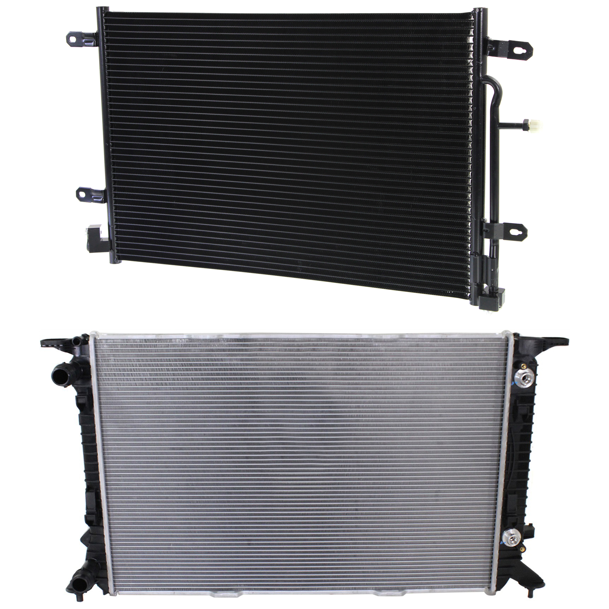 AM AUDI A4 A4 QUATTRO 09-09 RADIATOR 2 pc kit 4 Cyl 2.0L Eng. with A C Condenser SKU KIT 090123-115 Partslink AU3010145 AU3030127 OEM 8K0121251T 8E0260403T