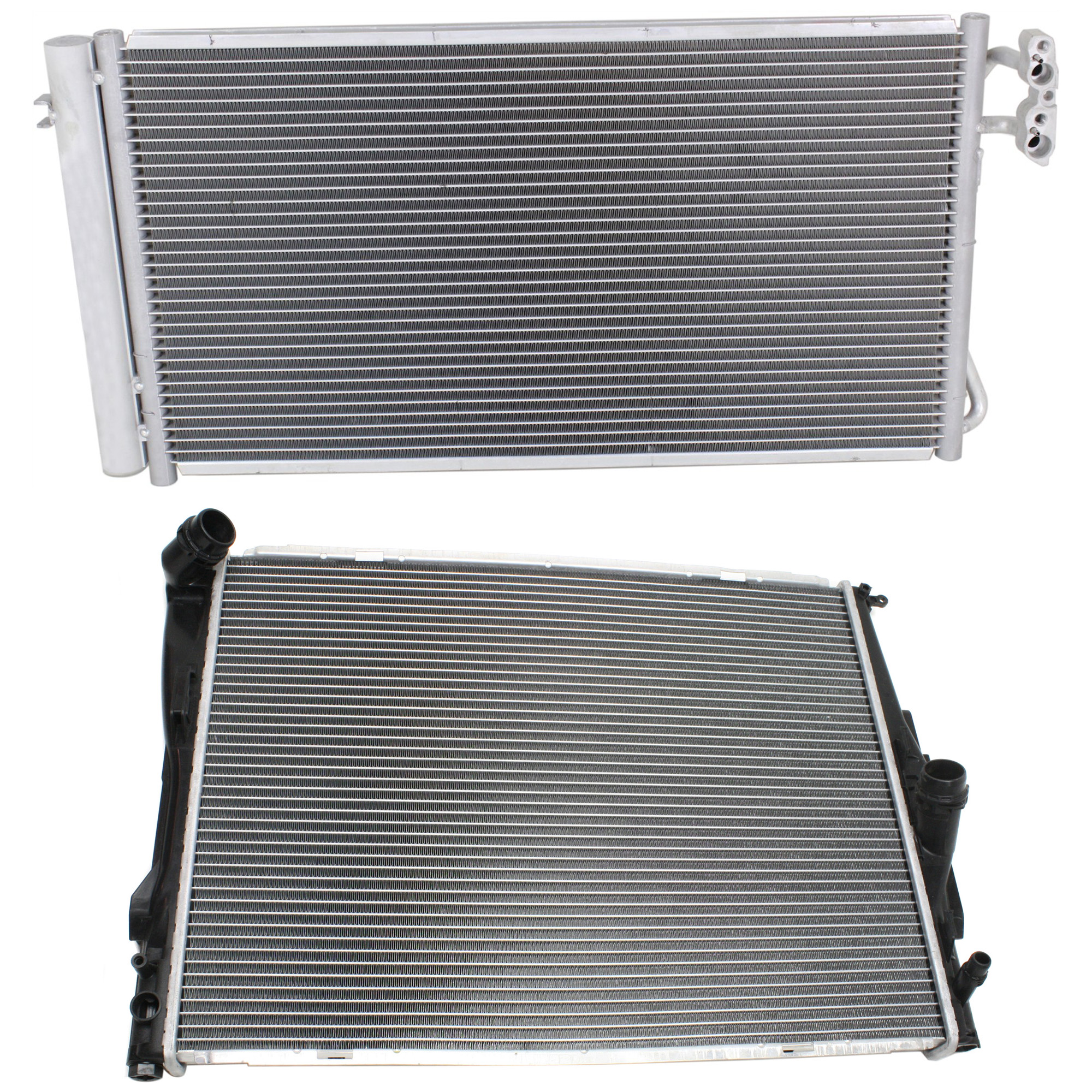AM 128I 11-13 RADIATOR FAN ASSEMBLY Auto Trans 4-6 Cyl 3.0L 2.0L Eng. 2 pc kit with A C Condenser and Radiator SKU KIT 090123-121 Partslink BM3000148 BM3030125 OEM 17117559273-64539229021