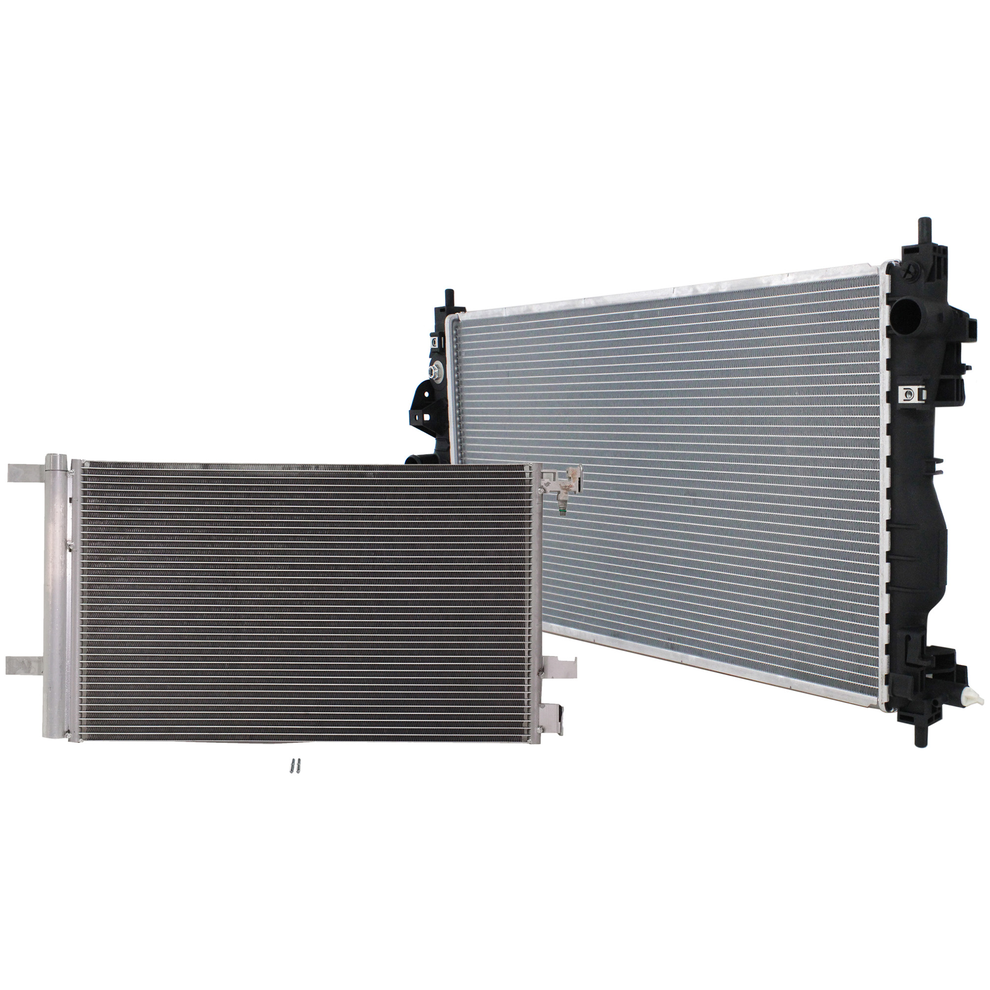 AM LACROSSE 10-16 REGAL 11-17 RADIATOR 4-6 Cyl. 2.4L 3.0L 3.6L Engines 2 pc kit w A C Condenser SKU KIT 090123-123 Partslink GM3010538 GM3030285 OEM 23453634-23305638