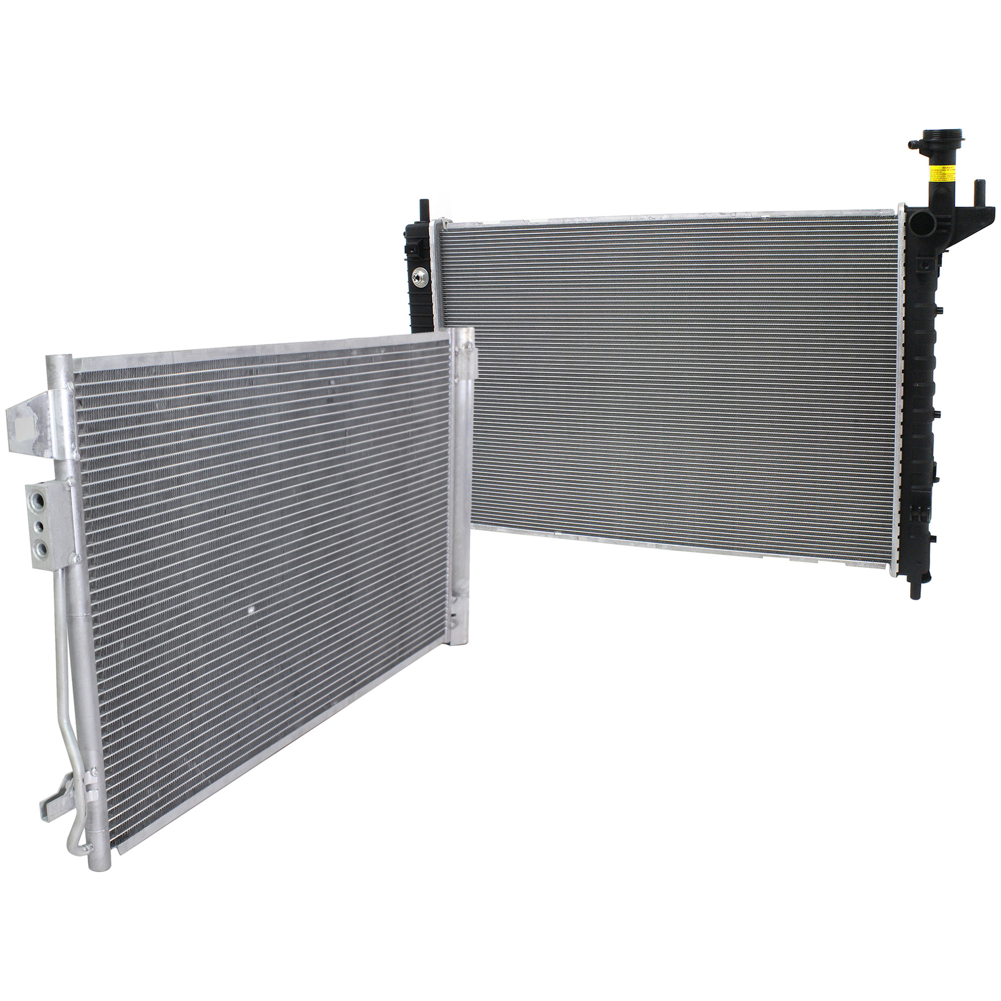 AM ACADIA 07-16 ENCLAVE 08-15 RADIATOR 2 pc kit 6 Cyl 3.6L Eng. with A C Condenser SKU KIT 090123-129 Partslink GM3010512 GM3030276 OEM 23347008-20841737-25975431-229