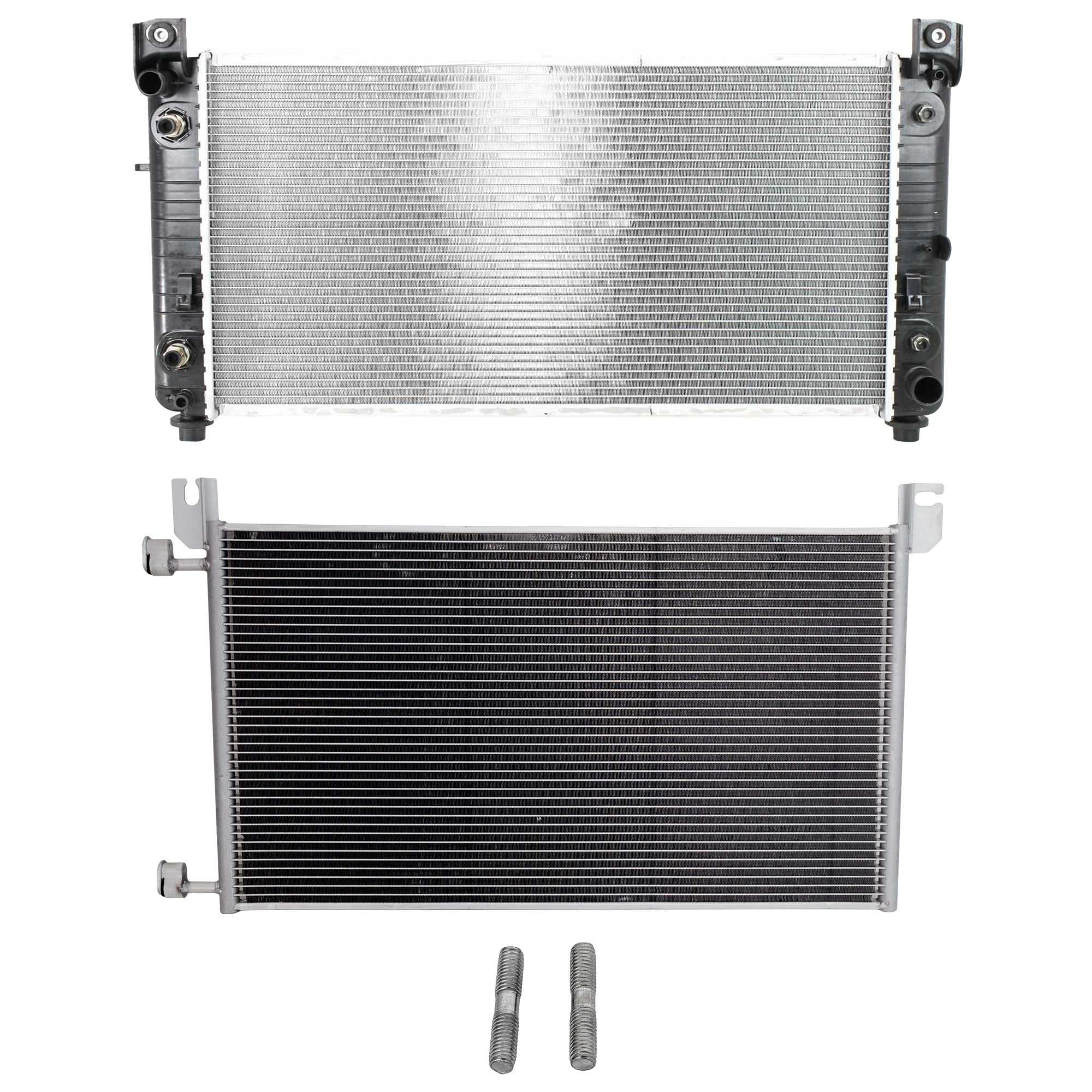 AM SILVERADO 1500-03-06 SIERRA 1500-01-06 RADIATOR 2 pc kit 8 Cyl 6.0L Eng. with A C Condenser SKU KIT 090123-138 Partslink GM3010274 GM3030162 OEM 22840116-20913751