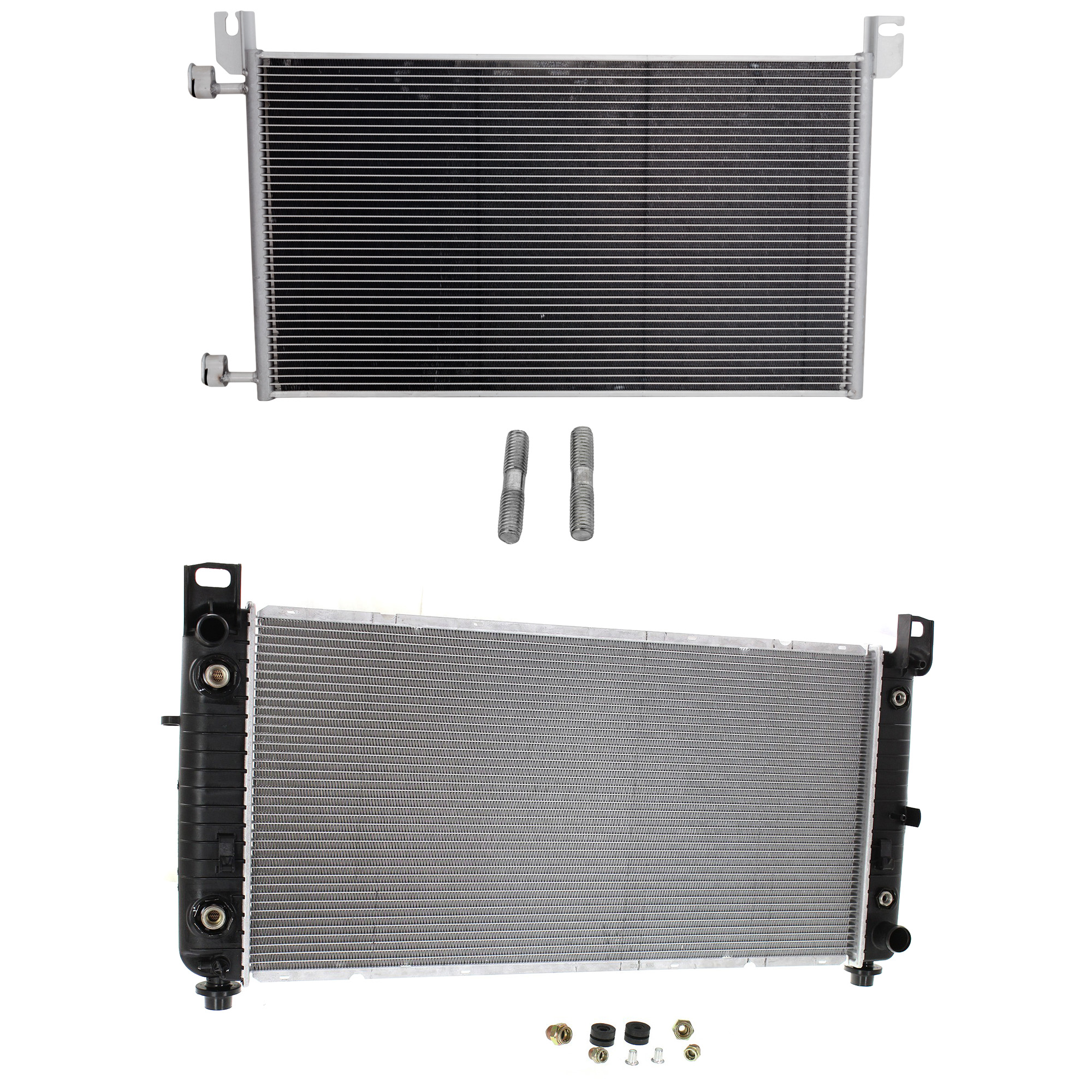 AM ESCALADE ESCALADE ESV 07-14 RADIATOR 2 pc kit 8 Cyl 4.8L 5.3L 6.0L Eng. with A C Condenser SKU KIT 090123-139 Partslink GM3010476 GM3030162 OEM 22840115-20913751