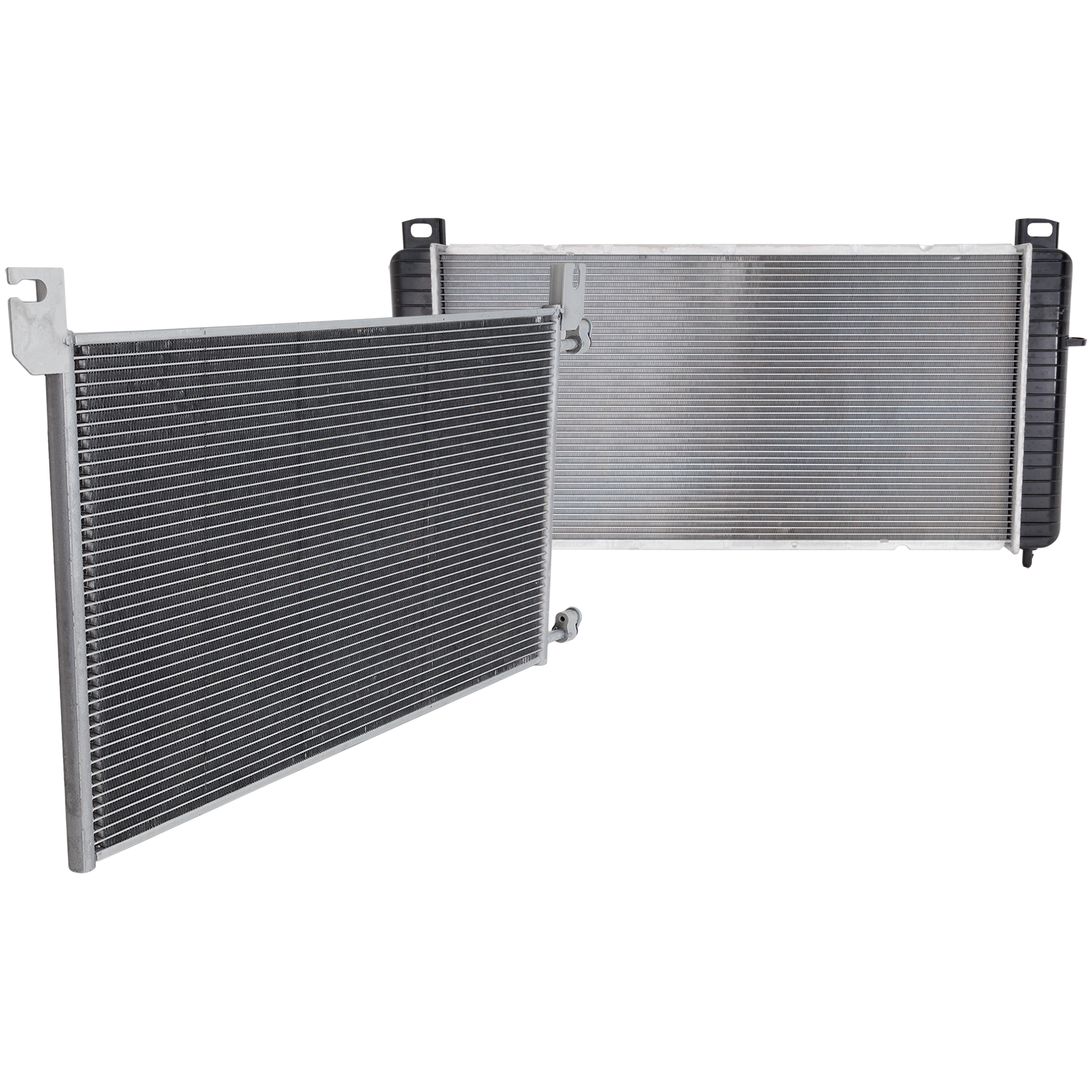 AM ESCALADE 02-08 TAHOE 05-14 RADIATOR 2 pc kit 6-8 Cyl 4.3L 4.8L 5.3L Engines w A C Condenser SKU KIT 090123-147 Partslink GM3010275 GM3030162 OEM 22840117-20913751