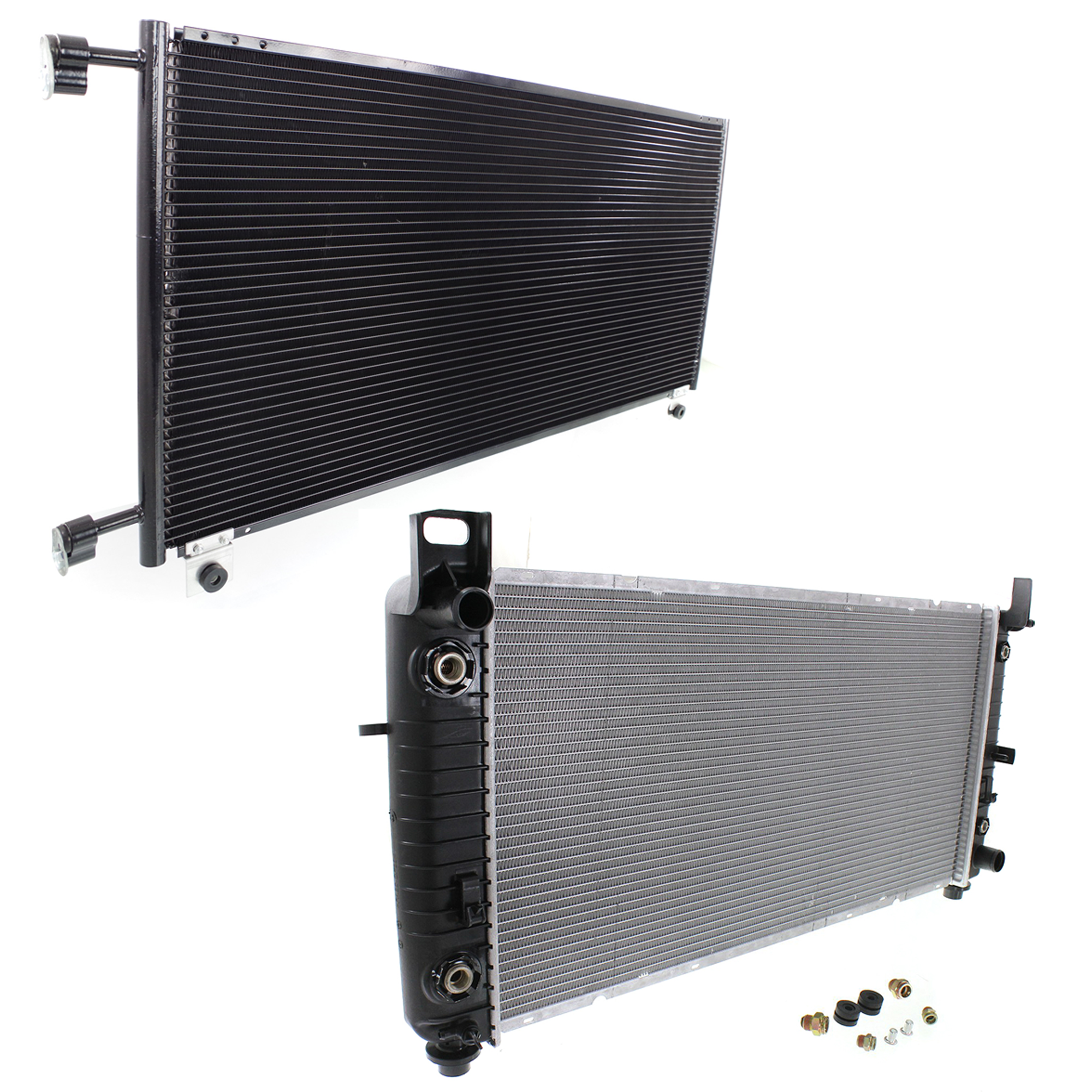 AM SUBURBAN 2500 YUKON XL 2500-07-13 RADIATOR 2 pc kit 8 Cyl 6.0L 6.2L Eng. with A C Condenser SKU KIT 090123-148 Partslink GM3010476 GM3030161 OEM 22840115-20913752