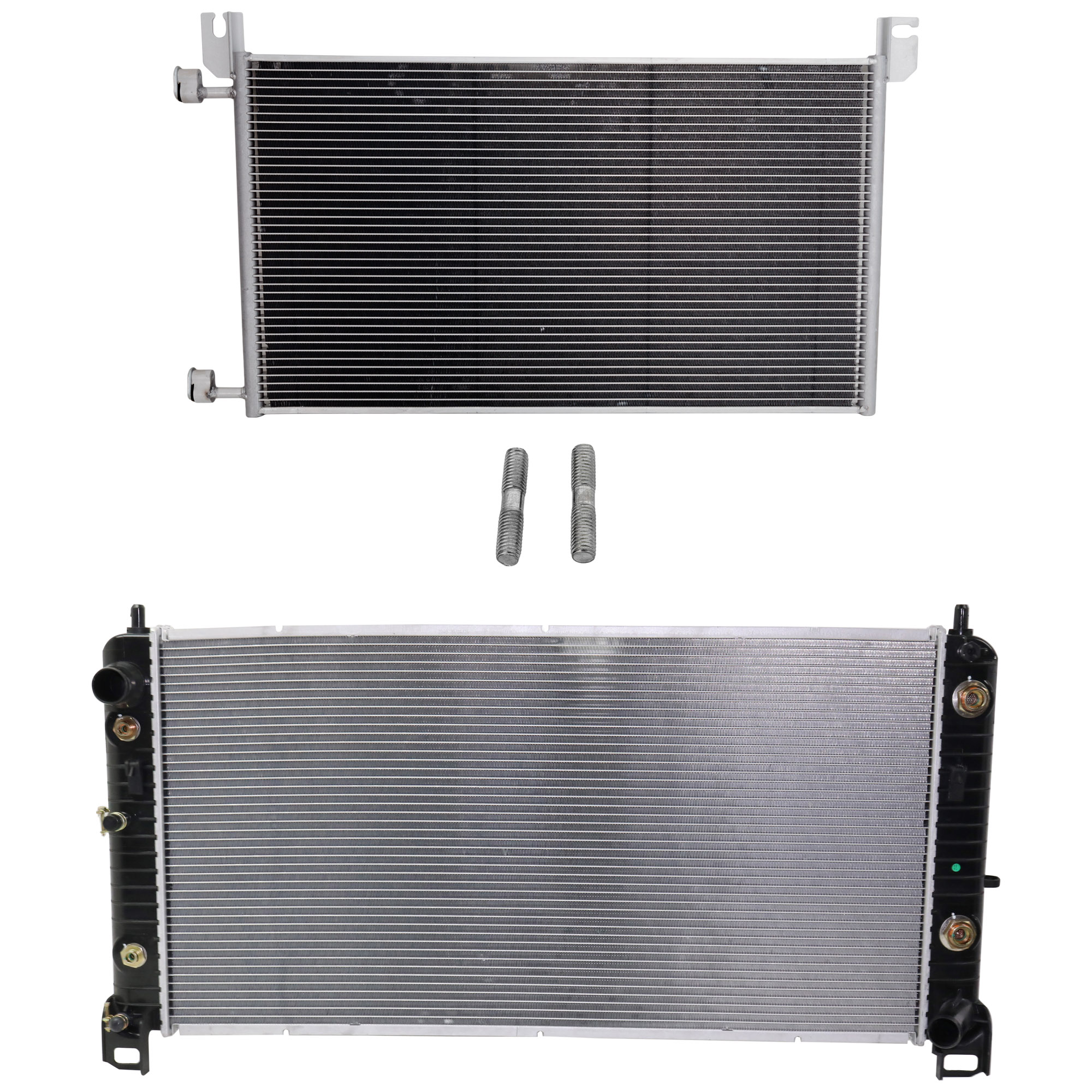 AM AVALANCHE 2500 SUBURBAN 2500-03-06 RADIATOR 2 pc kit 8 Cyl 8.1L Eng. with A C Condenser SKU KIT 090123-151 Partslink GM3010438 GM3030162 OEM 89019168-20913751