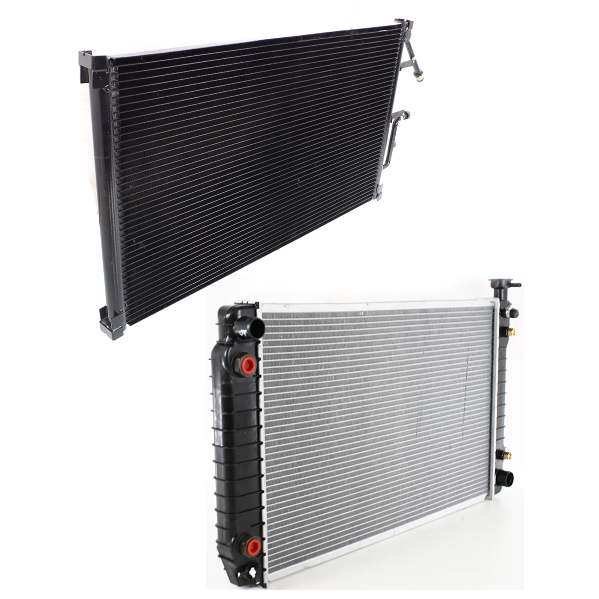 AM C1500 C2500 K1500-94-96 RADIATOR 2 pc kit 6-8 Cyl 5.7L 4.3L 5.0L Eng. with A C Condenser SKU KIT 090123-154 Partslink GM3010234 GM3030158 OEM 52491623-52458719
