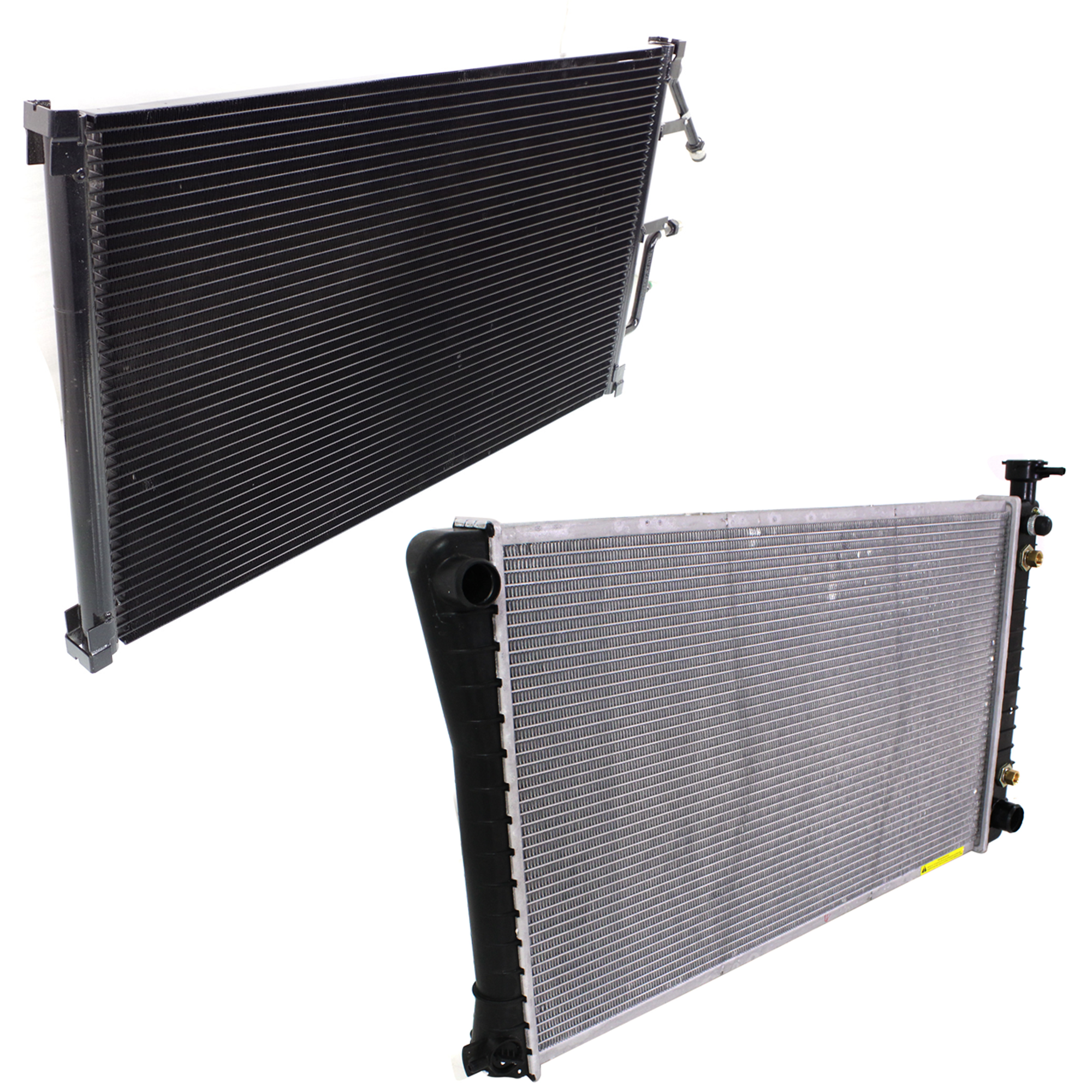 AM K1500-94-99 C2500-94-98 RADIATOR 2 pc kit 6-8 Cyl 5.7L 4.3L 5.0L Eng. with A C Condenser SKU KIT 090123-160 Partslink GM3010257 GM3030158 OEM 52489379-52458719
