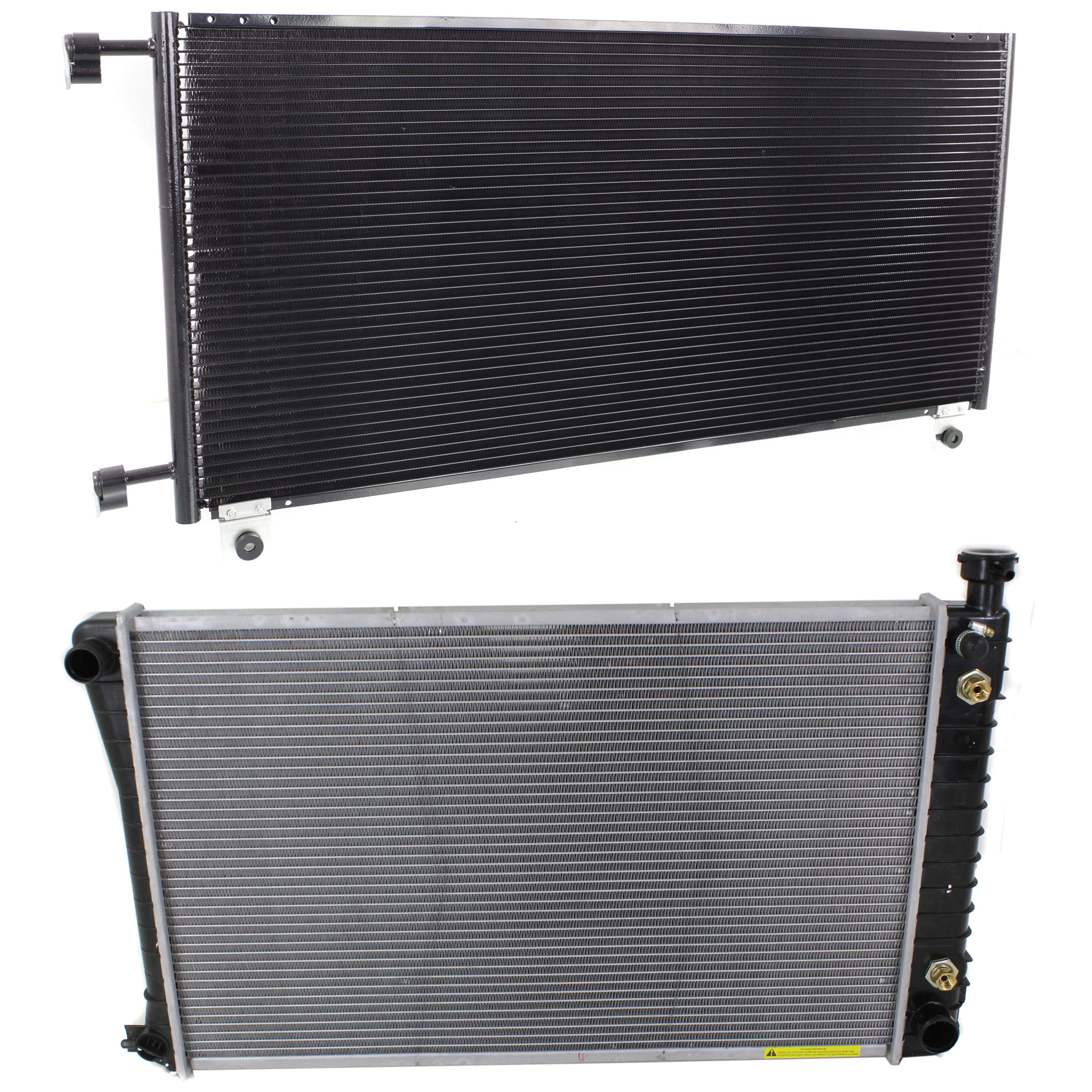 AM K1500-96-99 C2500-96-98 RADIATOR 2 pc kit 8-6 Cyl 5.0L 4.3L Eng. with A C Condenser SKU KIT 090123-163 Partslink GM3010257 GM3030161 OEM 52489379-20913752