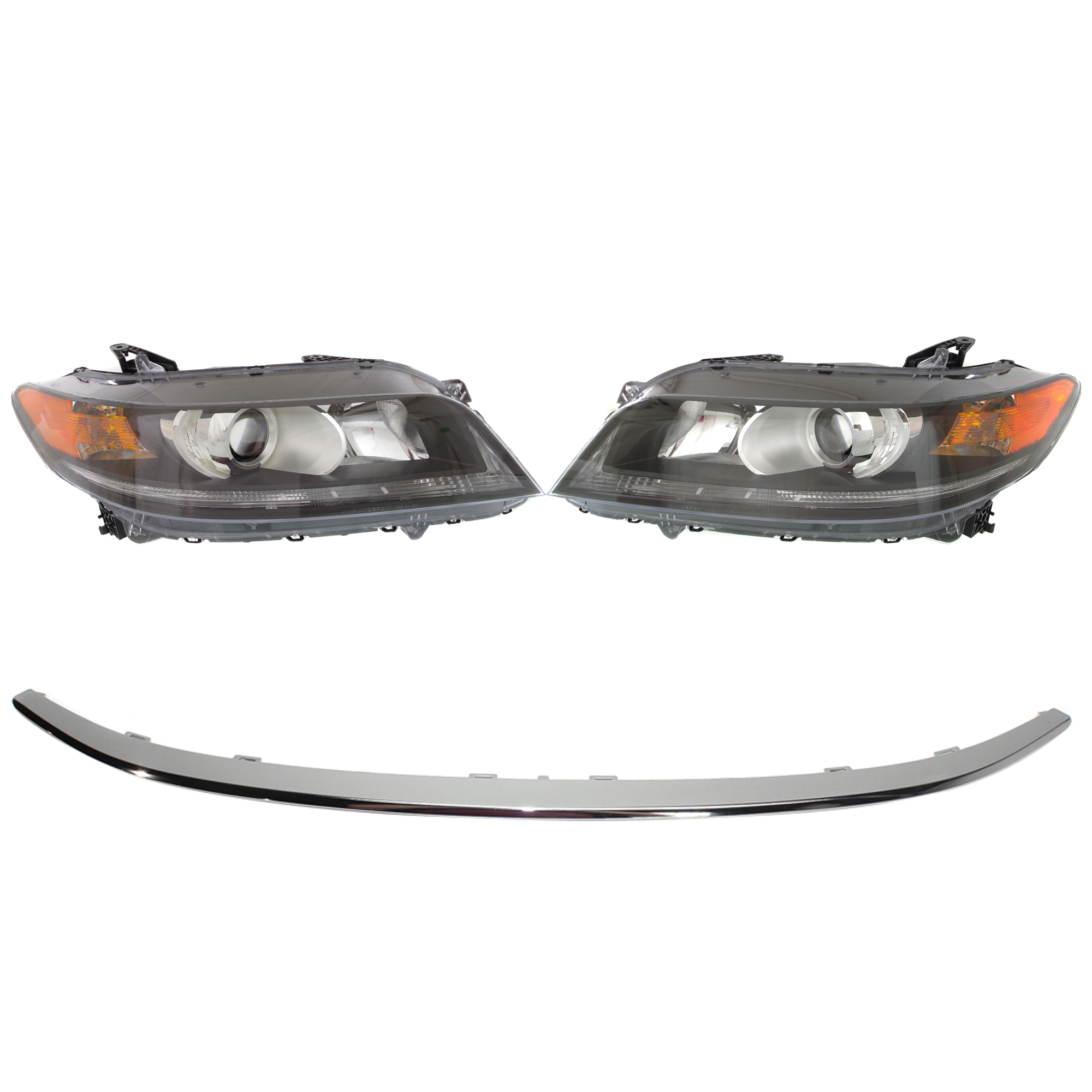 AM ACCORD 13-15 HEAD LAMP RH AND LH 4 pc kit Assembly Halogen Coupe 4 Cyl. Exc. Touring Models with Bumper Trim CAPA SKU KIT 090123-39 Partslink HO1044101C HO2502157C HO2503157C OEM 33100T3LA11-33150T3LA11-71104T