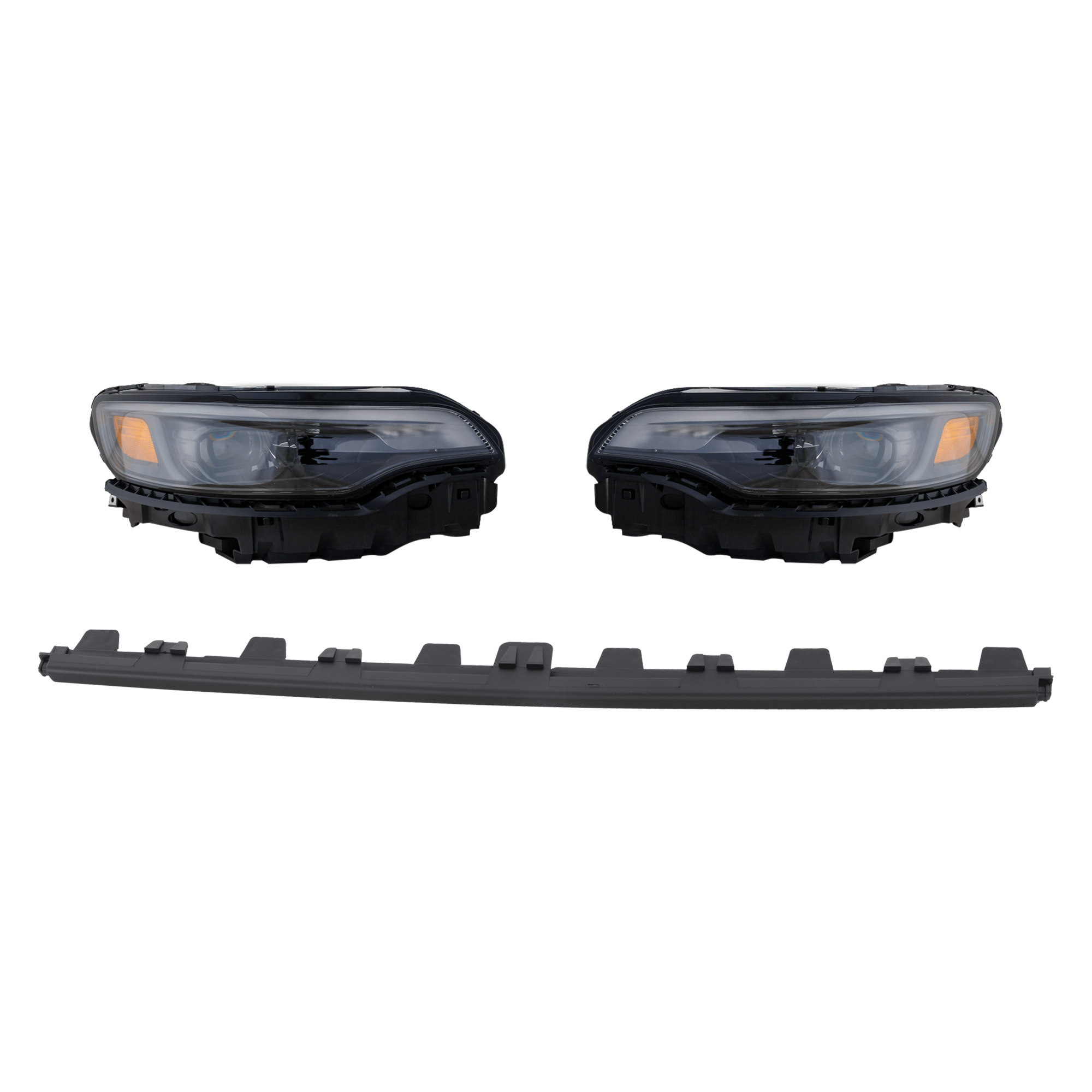 AM CHEROKEE 19-22 HEAD LAMP RH AND LH 3 pc kit Lens and Housing Halogen with Bumper Trim SKU KIT 090123-62 Partslink CH1044156 OEM 68275944AK PFM 68275944AJ PFM