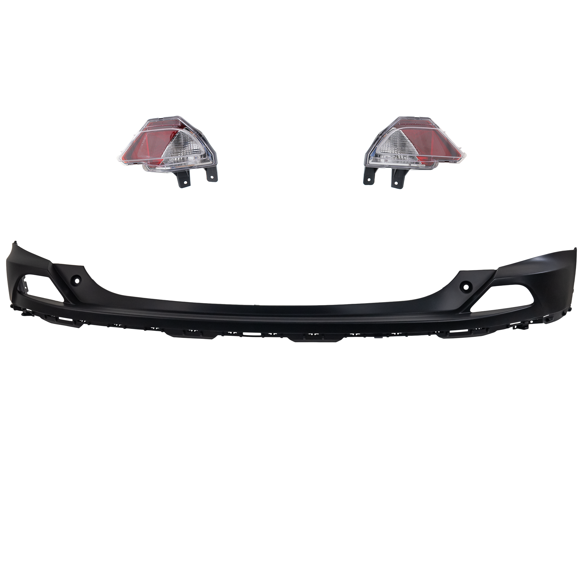 AM RAV4-16-18 BACK UP LAMP RH AND LH Lens and Housing Halogen 3 pc kit w Bumper Cover SKU KIT 090123-83 Partslink TO2886105 TO2887105 TO1114102 OEM 8145642070-8145742070-521590R9