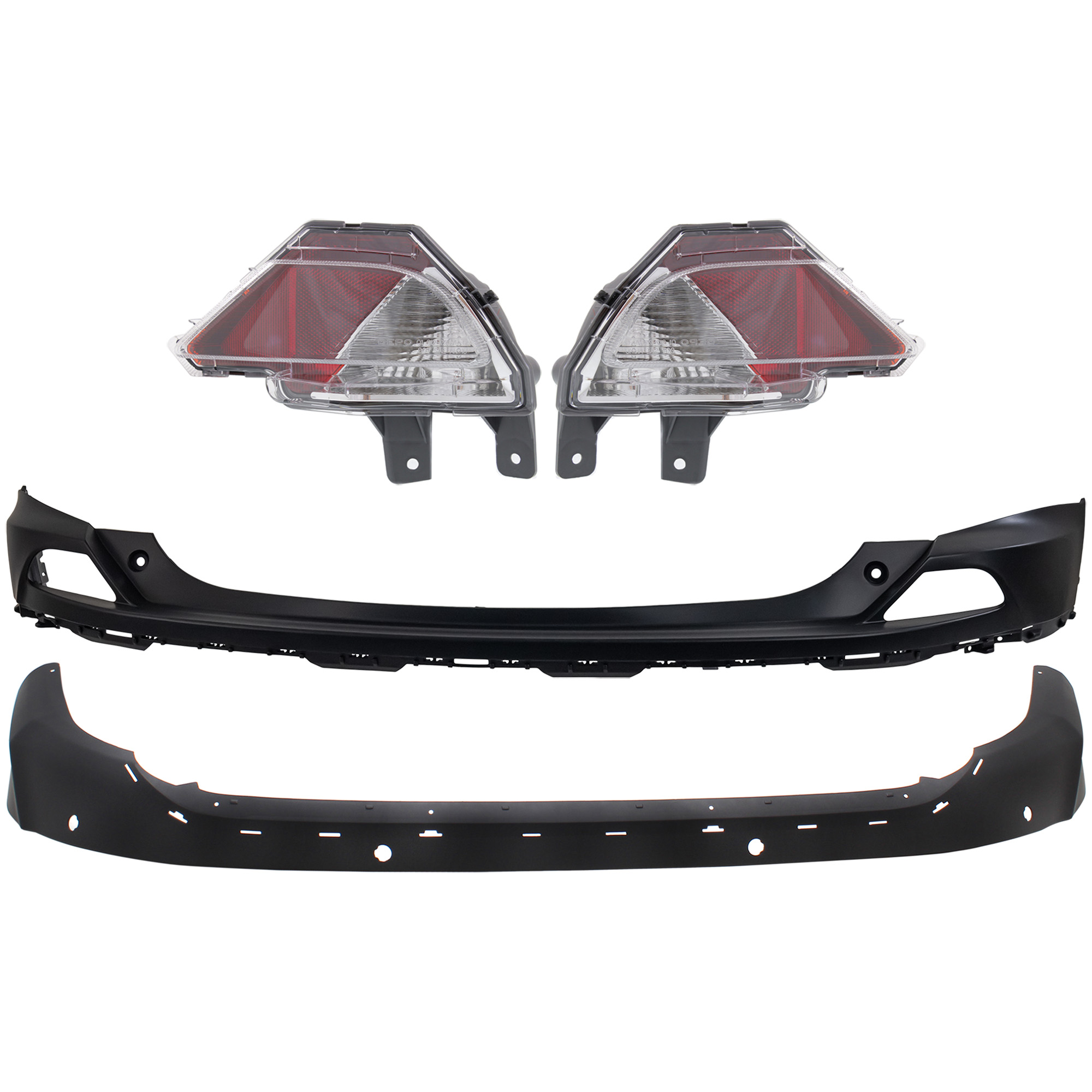 AM RAV4-16-18 BACK UP LAMP RH AND LH Assembly Halogen 4 pc kit with Bumper Cover SKU KIT 090123-90 Partslink TO2882107 TO2883107 TO1115107 TO1114102 OEM 814800R040-814900R040-521690R0