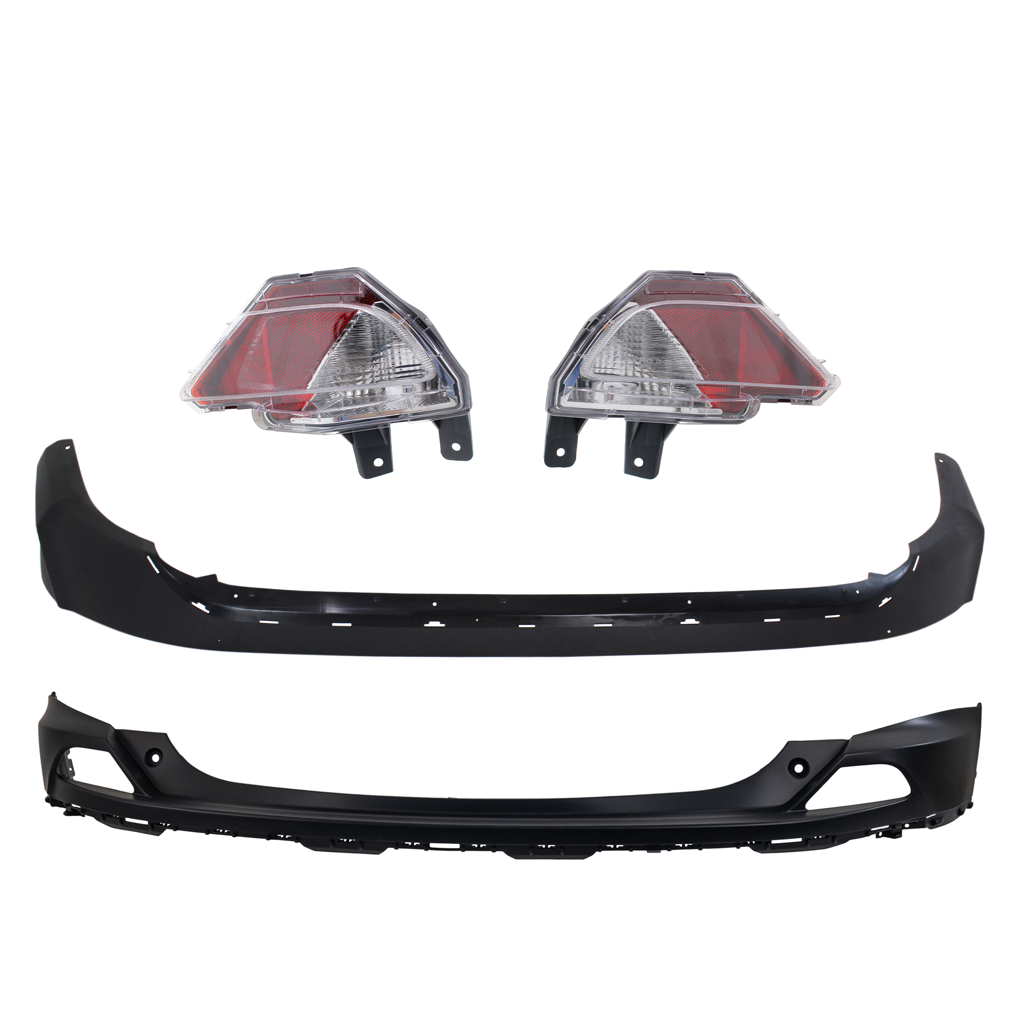 AM RAV4-16-18 BACK UP LAMP RH AND LH Lens and Housing Halogen 4 pc kit w Bumper Covers SKU KIT 090123-93 Partslink TO2886105 TO2887105 TO1115106 TO1114102 OEM 8145642070-8145742070-521690R0