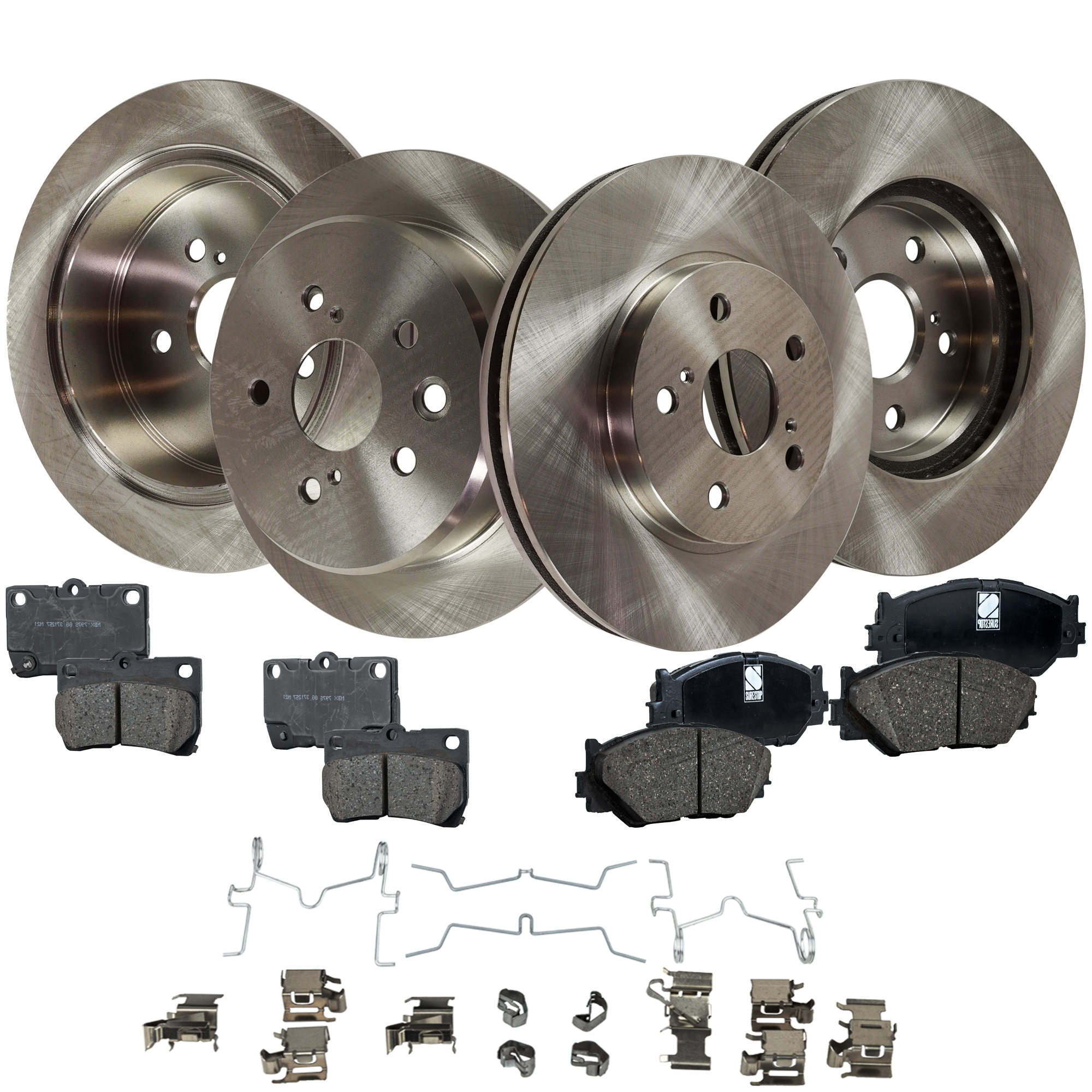 AM IS250-06-08 FRONT AND REAR BRAKE DISC AND PAD KIT 4 Wheel Set SKU KIT 090222-15 OEM 4243130280-424310P010-43512331