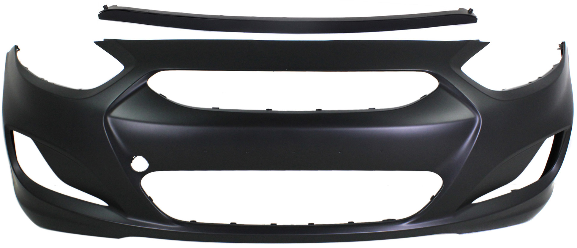 AM ACCENT 12-14 FRONT BUMPER COVER 2 pc Kit with Bumper Trim SKU KIT 090417-33 Partslink HY1000188 HY1087104 OEM 865111R000-865911R000
