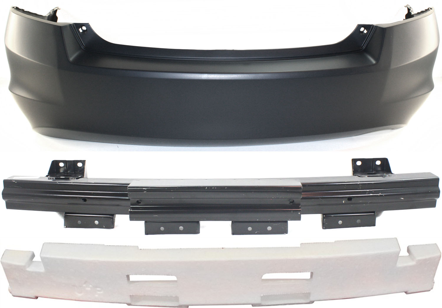 AM ACCORD 08-12 REAR BUMPER COVER 3 pc Kit with Bumper Absorber and Bumper Reinforcement SKU KIT 090417-47 Partslink HO1100246 HO1170139 HO1106176 OEM 04715TA0A90ZZ 71570TA0A00-7153