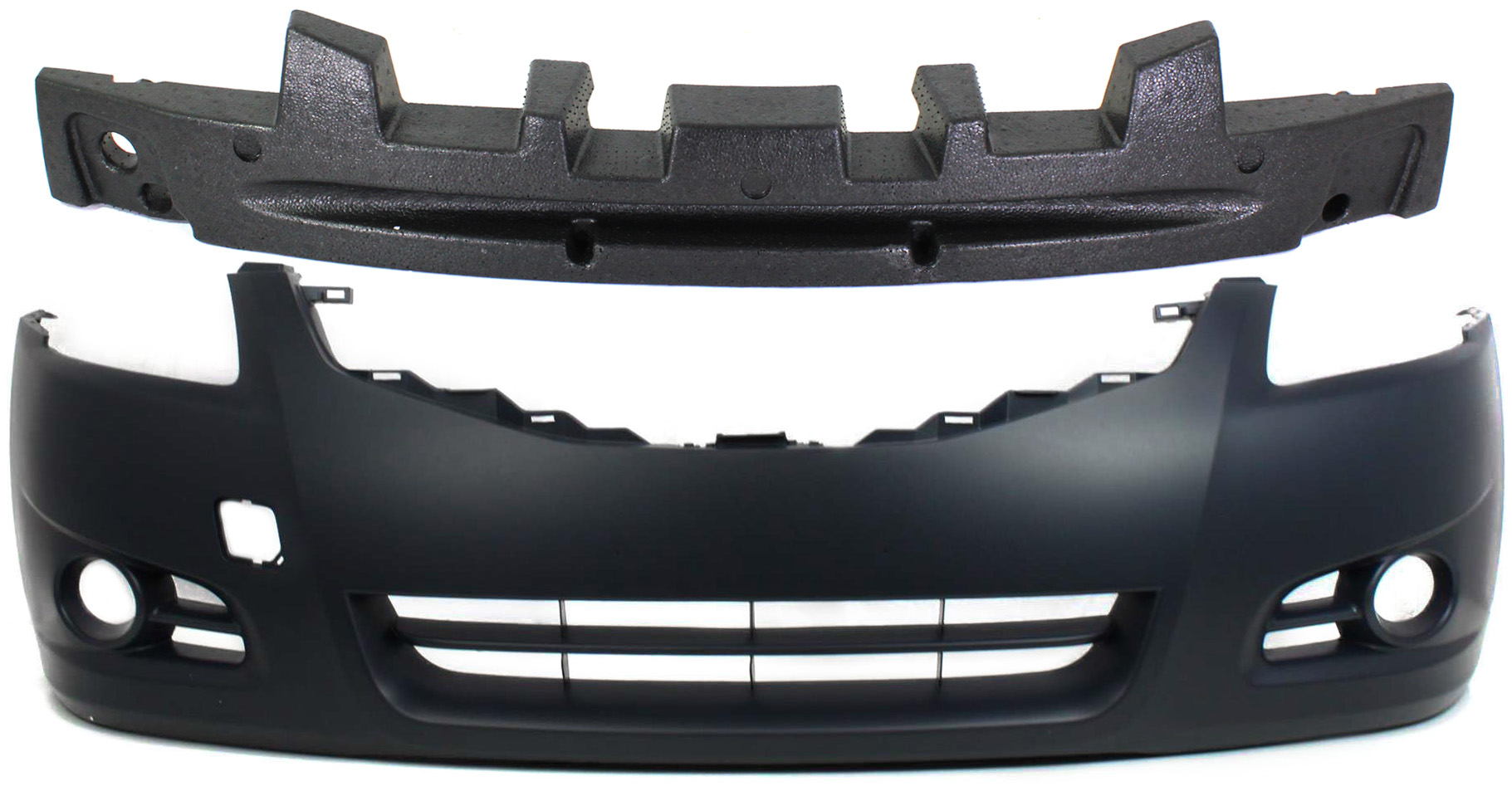 AM ALTIMA 10-12 FRONT BUMPER COVER 2 pc Kit with Bumper Absorber SKU KIT 090417-71 Partslink NI1000268 NI1070147 OEM 62022ZX00H 62090ZX00A
