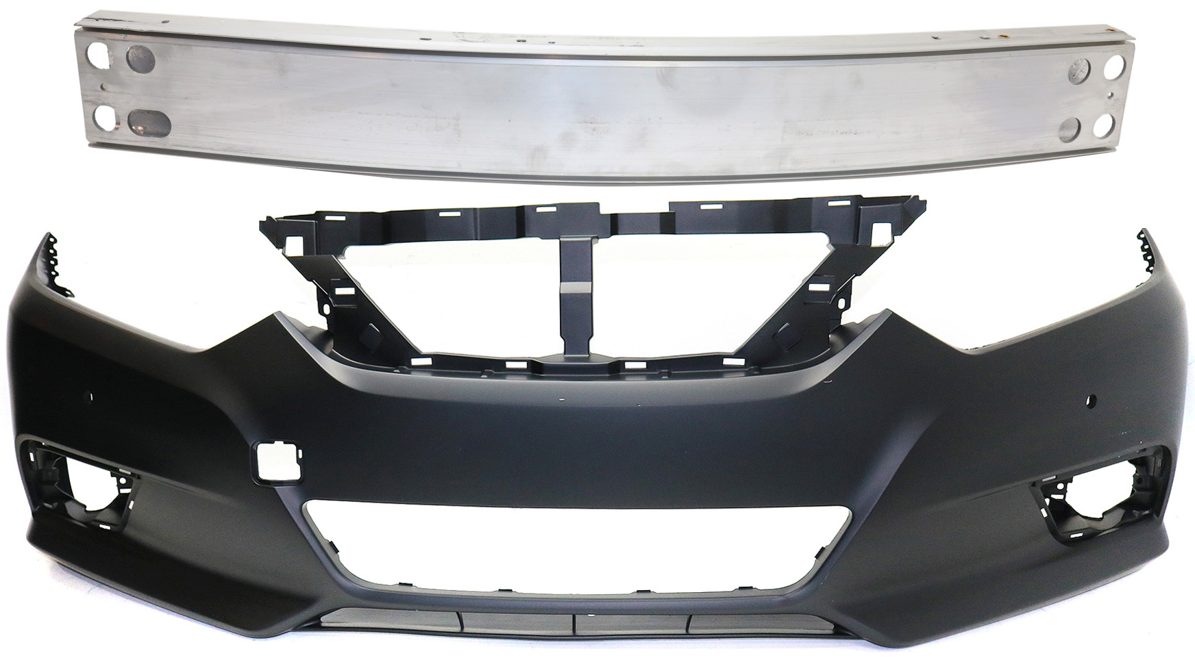 AM ALTIMA 16-18 FRONT BUMPER COVER Primed 2 pc Kit with Bumper Reinforcement SKU KIT 090417-75 Partslink NI1000312 NI1006253 OEM 620229HS2H 620329HS1A