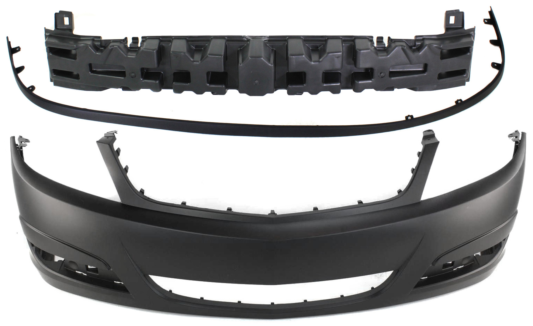 AM AURA 07-09 FRONT BUMPER COVER 3 pc Kit with Bumper Absorber and Lower Air Deflector SKU KIT 090417-82 Partslink GM1000834 GM1070255 GM1092228 OEM 25851546-20827683-25874532