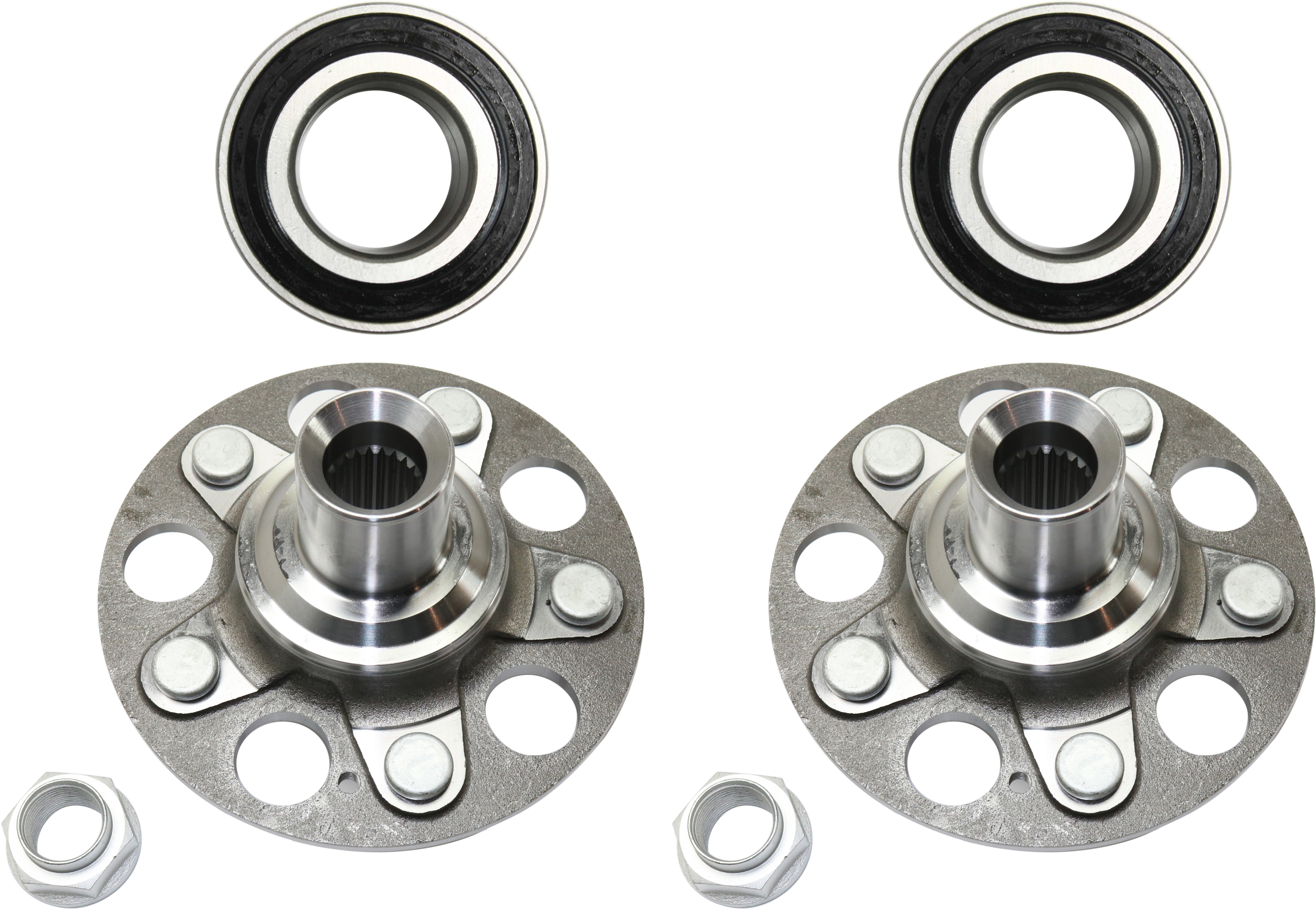 AM CR V 02-04 REAR HUB ASSEMBLY RH AND LH 4 pc Kit with Wheel Bearings SKU KIT 090517-11