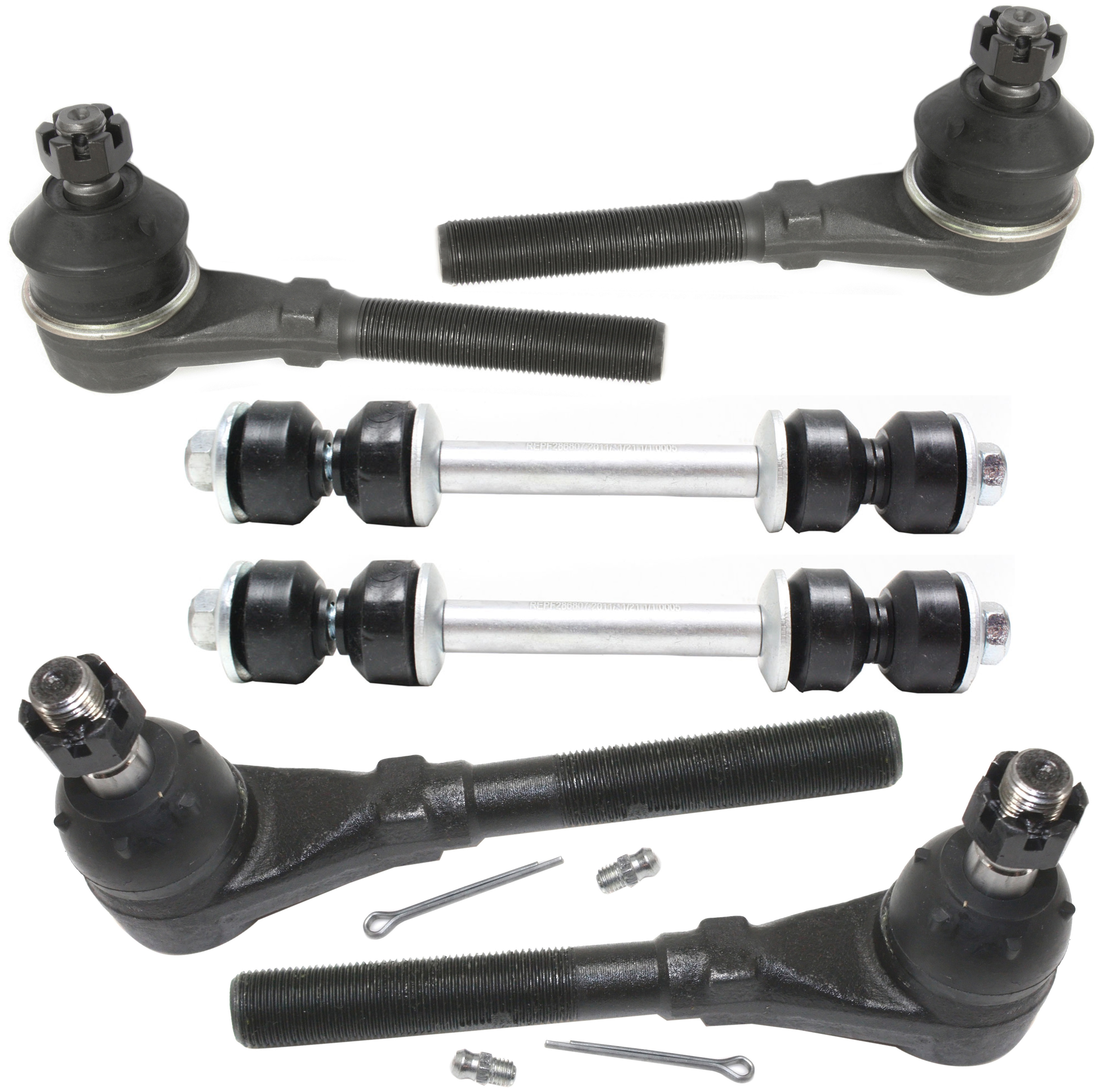 AM F SERIES 97-04 FRONT SUSPENSION KIT RH AND LH 6 pc Kit with Sway Bar Links and Tie Rod Ends SKU KIT 090517-21 OEM 2651323-5451032-18228HD 45G003
