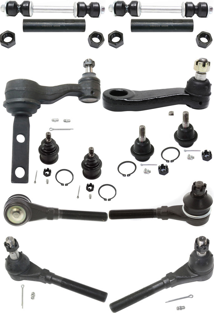 AM F SERIES 97-04 FRONT SUSPENSION KIT 14 pc kit with Tie Rod Ends Tie Rod Adjusting Sleeves Ball Joints Sway Bar Links Idler Arm and Pitman Arm SKU KIT 090517-38 OEM 104222-285019-1016769-26014