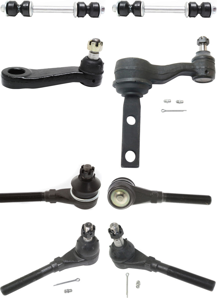 AM F SERIES 97-04 FRONT SUSPENSION KIT RH AND LH 8 pc kit with Idler Arm Pitman Arm Sway Bar Links and Tie Rod Ends SKU KIT 090517-39 OEM 190150-985502-2681666-44510