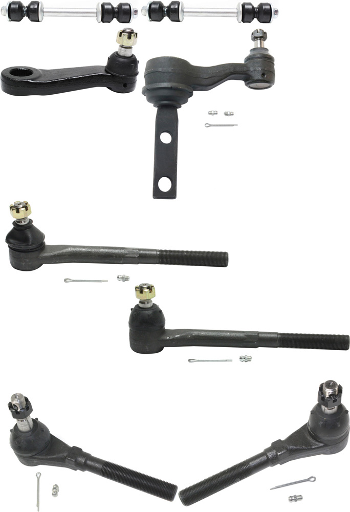 AM EXPEDITION 97-02 F 150-97-03 F 150 HERITAGE 04-04 FRONT SUSPENSION KIT 8 pc Kit with Tie Rod End Sway Bar Link Idler Arm and Pitman Arm RWD SKU KIT 090517-48 OEM 190150-985502-2681666-4451063