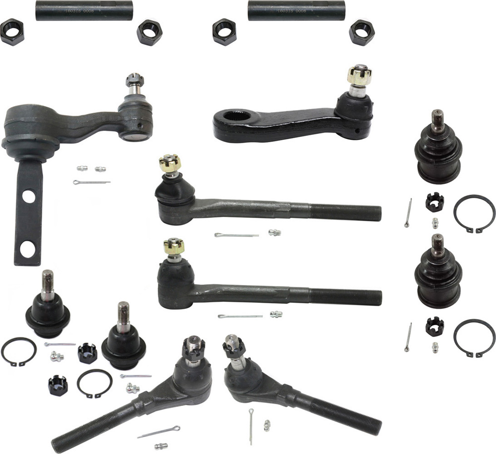 AM EXPEDITION 97-02 F 150-97-03 F 150 HERITAGE 04-04 FRONT SUSPENSION KIT 12 pc kit with Ball Joint Tie Rod End Tie Rod Adjusting Sleeve Idler Arm and Pitman Arm RWD SKU KIT 090517-50 OEM 104222-285019-1016769-26014