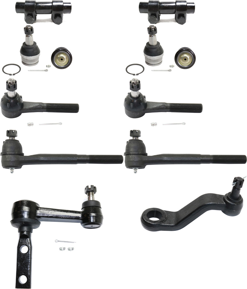 AM RAM FULL SIZE PICK UP 94-99 FRONT SUSPENSION KIT 12 pc Kit with Idler Arm Pitman Arm Tie Rod Adjusting Sleeves Ball Joints and Tie Rod Ends SKU KIT 090517-64 OEM 104181-287005-2601430-52037