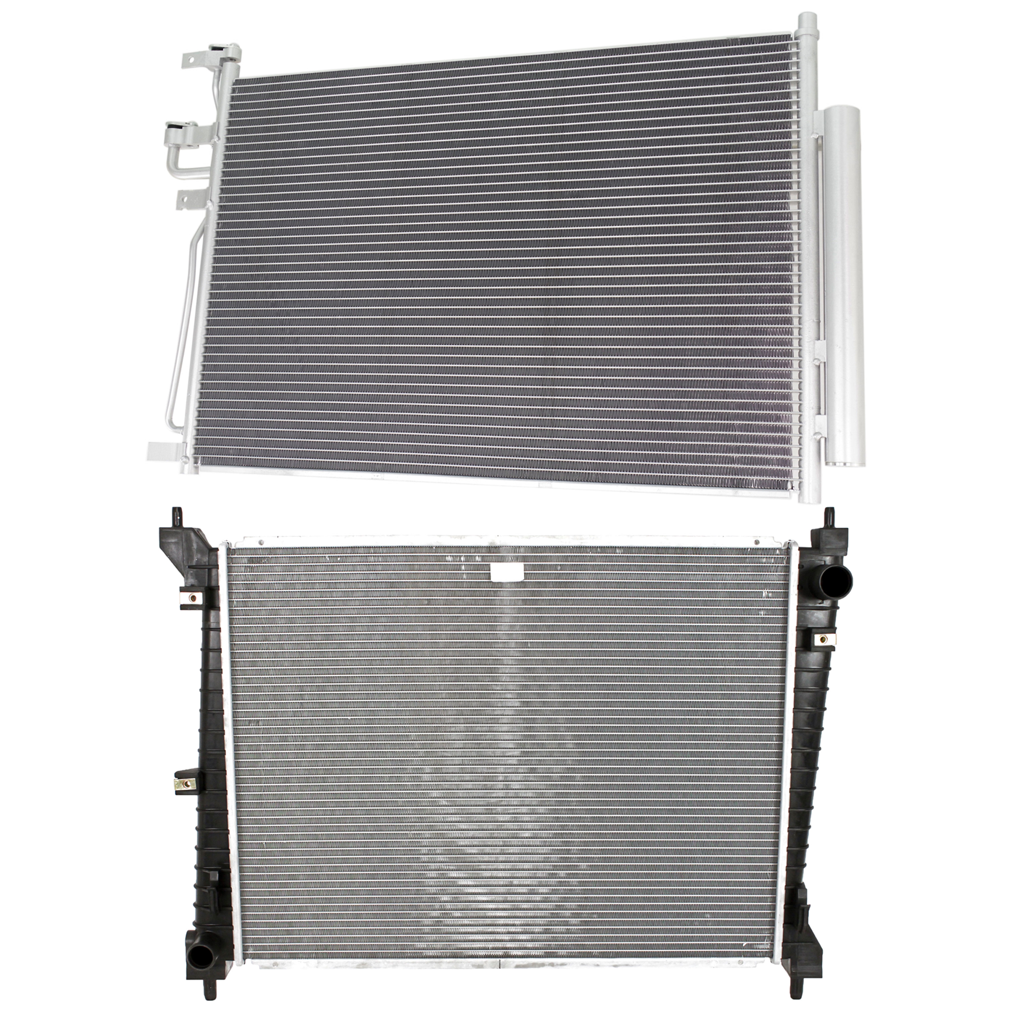 AM CAPTIVA SPORT 12-15 VUE 08-10 RADIATOR 2 pc kit 4-6 Cyl 2.4L 3.0L 3.5L Engine w A C Condenser SKU KIT 090523-02 Partslink GM3010523 GM3030277 OEM 96800739-20777042-20759645