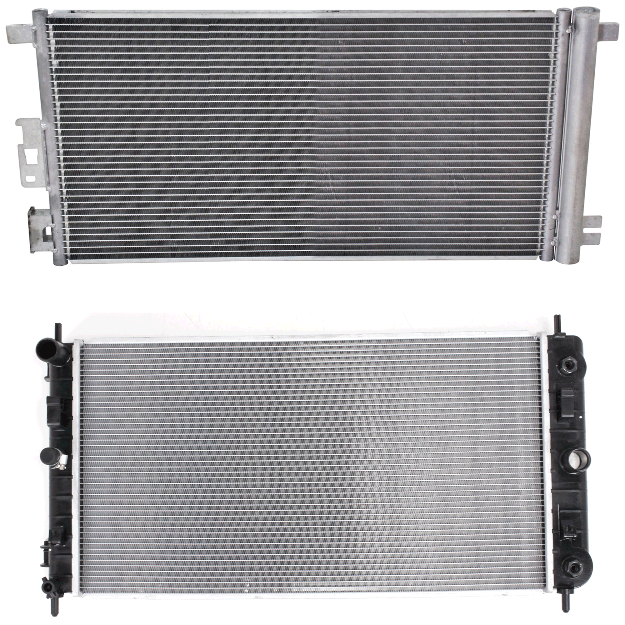 AM MALIBU 04-10 G6-05-10 RADIATOR 2 pc kit 6 Cyl 3.5L 3.9L Engine w A C Condenser SKU KIT 090523-10 Partslink GM3010444 GM3010508 GM3030255 OEM 52494386-15873468-20820058-208