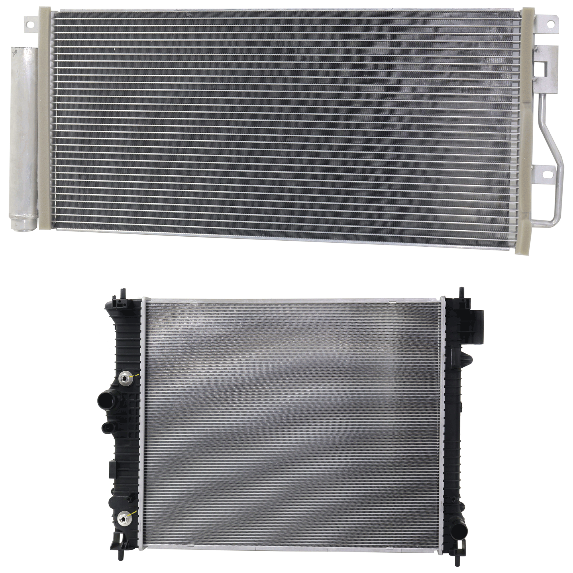 AM TRAX 16-20 RADIATOR 2 pc kit Auto Trans 4 Cyl 1.4L Engine w A C Condenser SKU KIT 090523-18 Partslink GM3010577 GM3030323 OEM 95298548-95410841