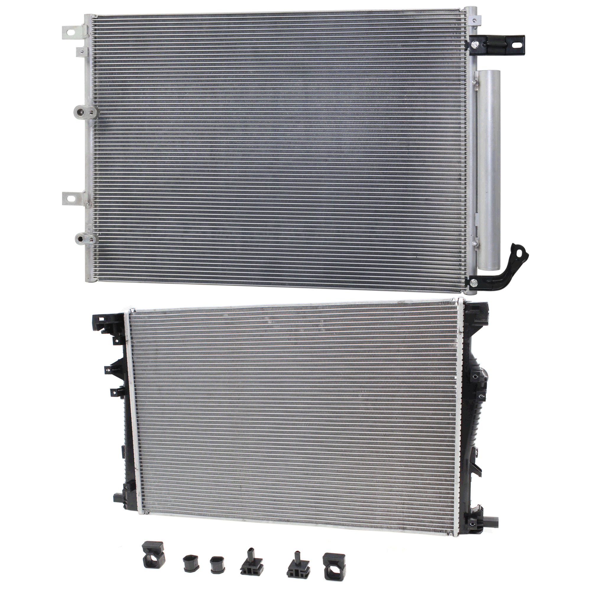AM CHRYSLER 200-15-17 RADIATOR 2 pc kit 4-6 Cyl 2.4L 3.6L Engine w A C Condenser SKU KIT 090523-19 Partslink CH3010363 CH3010371 CH3030255 OEM 68229284AB 68197299AC 68195662