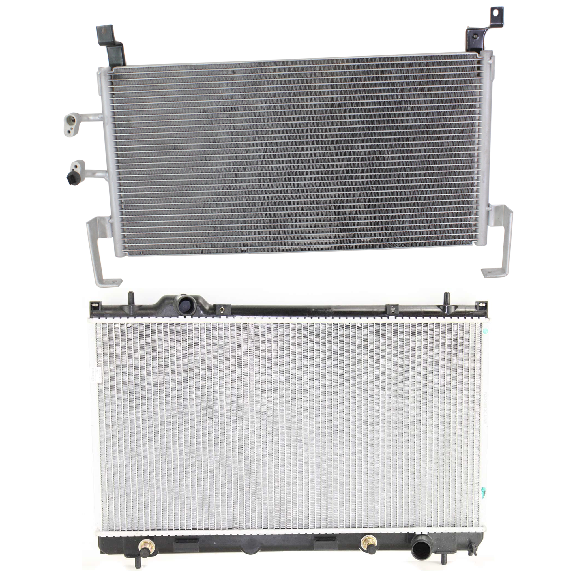 AM DODGE NEON 00-05 CHRYSLER NEON 00-02 RADIATOR 2 pc kit Auto Manual Trans 4 Cyl 2.0L Engine w A C Condenser SKU KIT 090523-24 Partslink CH3010119 CH3030203 OEM 5014581AA 5014582AE