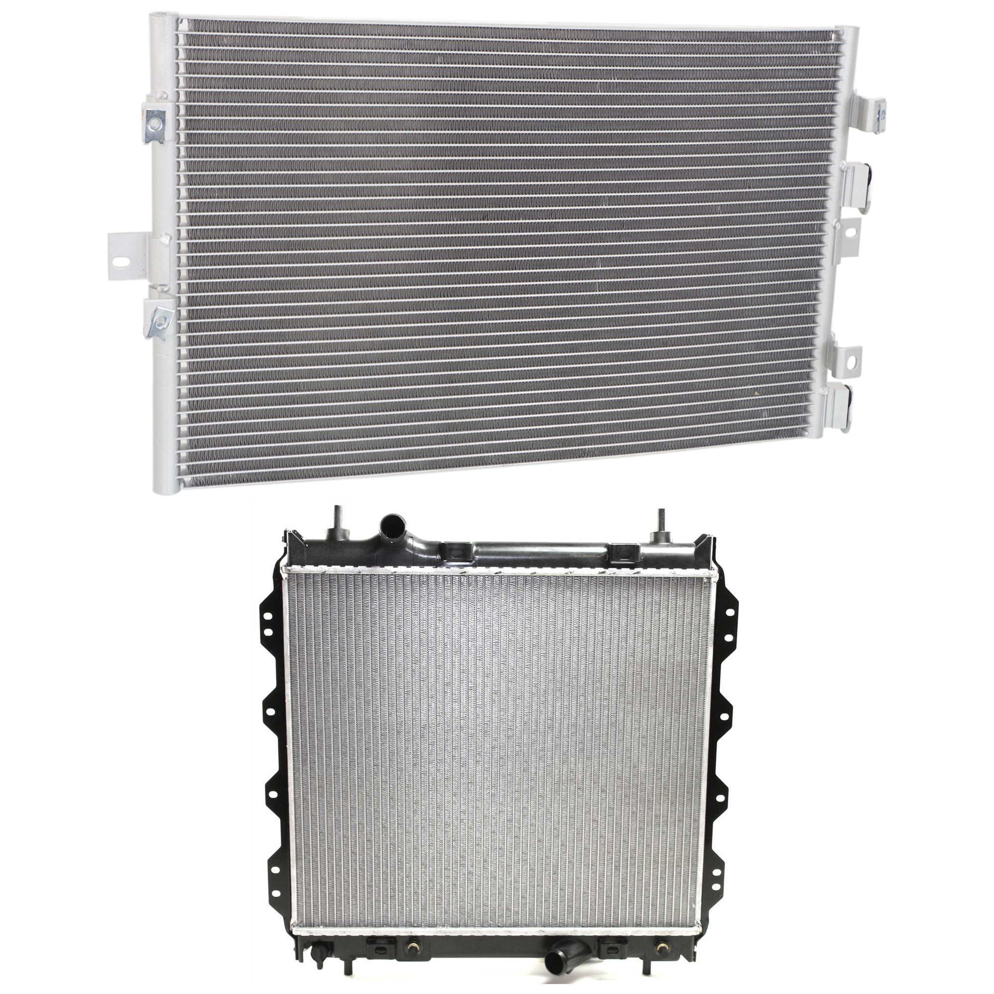 AM PT CRUISER 03-09 RADIATOR 2 pc kit 4 Cyl 2.4L Engine w A C Condenser SKU KIT 090523-26 Partslink CH3010116 CH3030194 OEM 5017404AD 5096191AC
