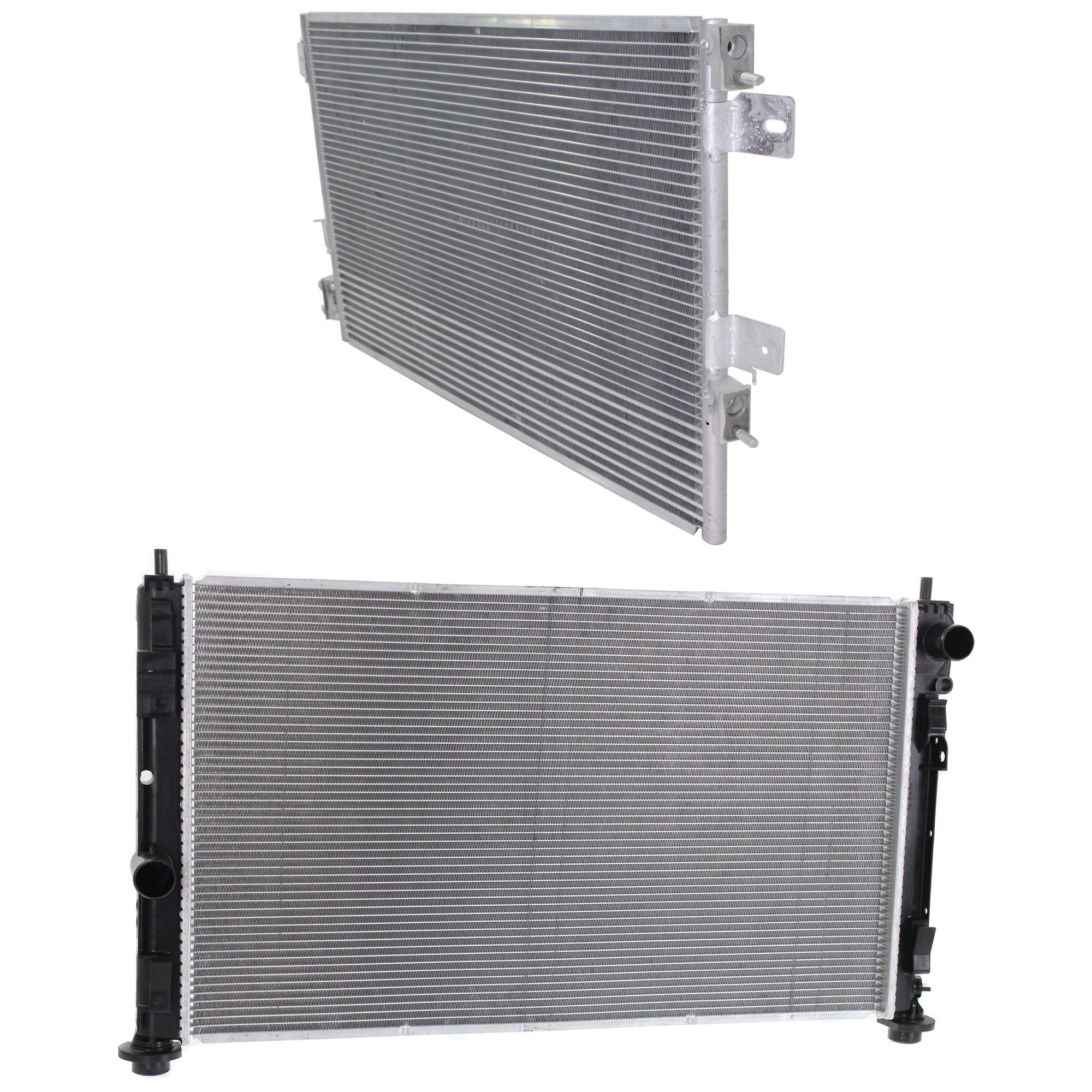 AM COMPASS 07-14 AVENGER 08-14 RADIATOR 2 pc kit Auto Trans 4-6 Cyl 1.8L 2.0L 2.4L Engine w A C Condenser SKU KIT 090523-31 Partslink CH3010341 CH3010339 CH3030228 OEM 68004049AB 68004053AA