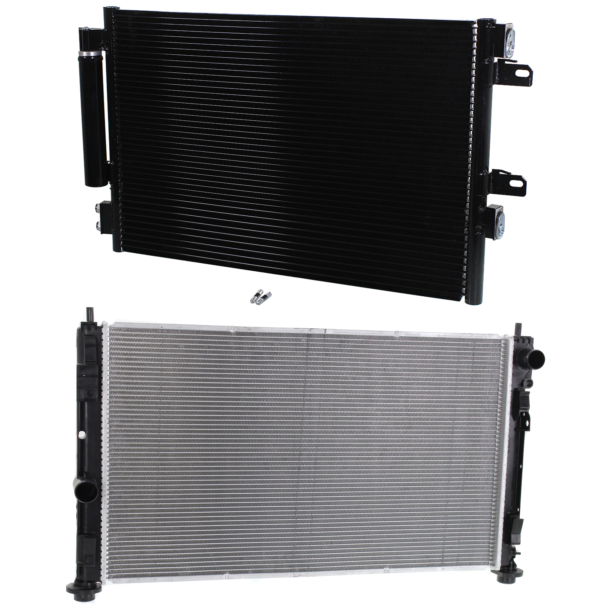 AM PATRIOT 07-17 COMPASS 11-17 RADIATOR 2 pc kit Auto Trans 4 Cyl 2.0L 2.4L Engine w A C Condenser SKU KIT 090523-32 Partslink CH3010341 CH3010339 CH3030246 OEM 68004049AB 68078975AB