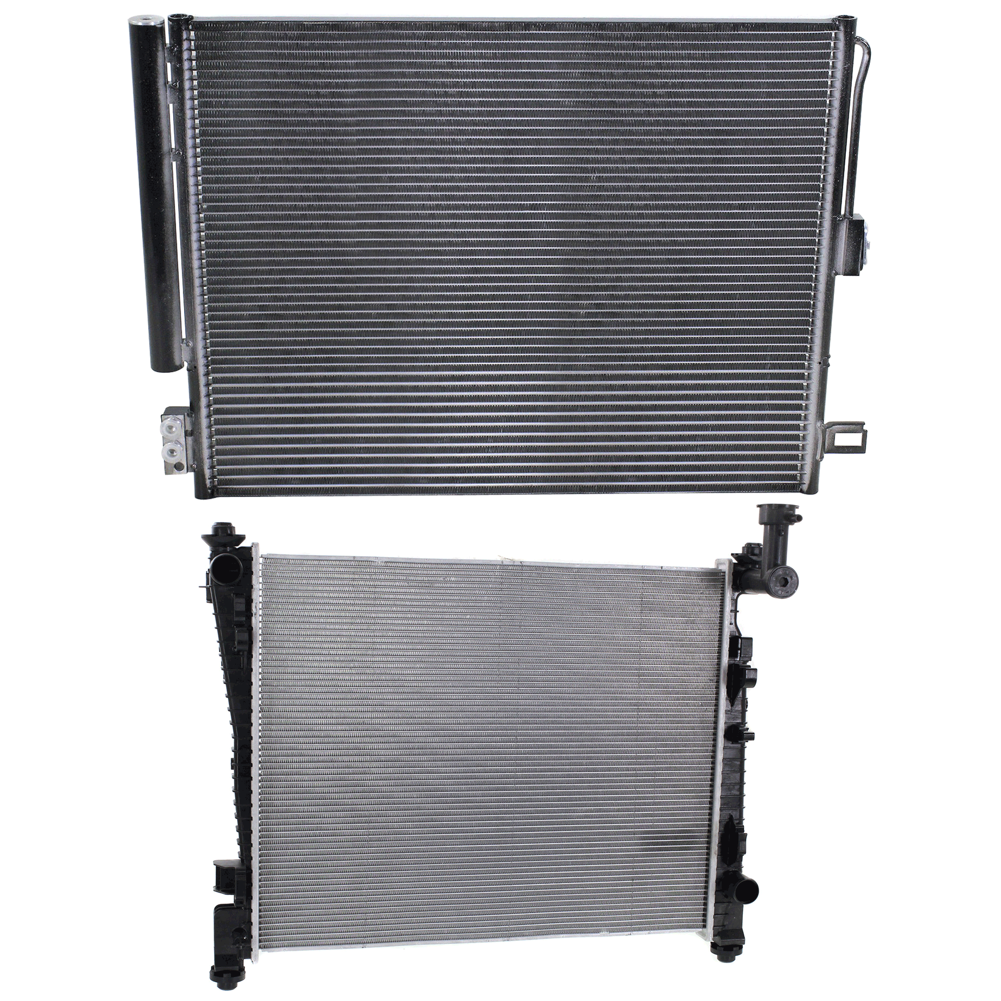 AM DURANGO 11-24 GRAND CHEROKEE 11-21 RADIATOR 2 pc kit 4-6 Cyl 3.6L 5.7L 6.4L Engine w A C Condenser SKU KIT 090523-37 Partslink CH3010357 CH3030242 OEM 55038001AH 55038003AG