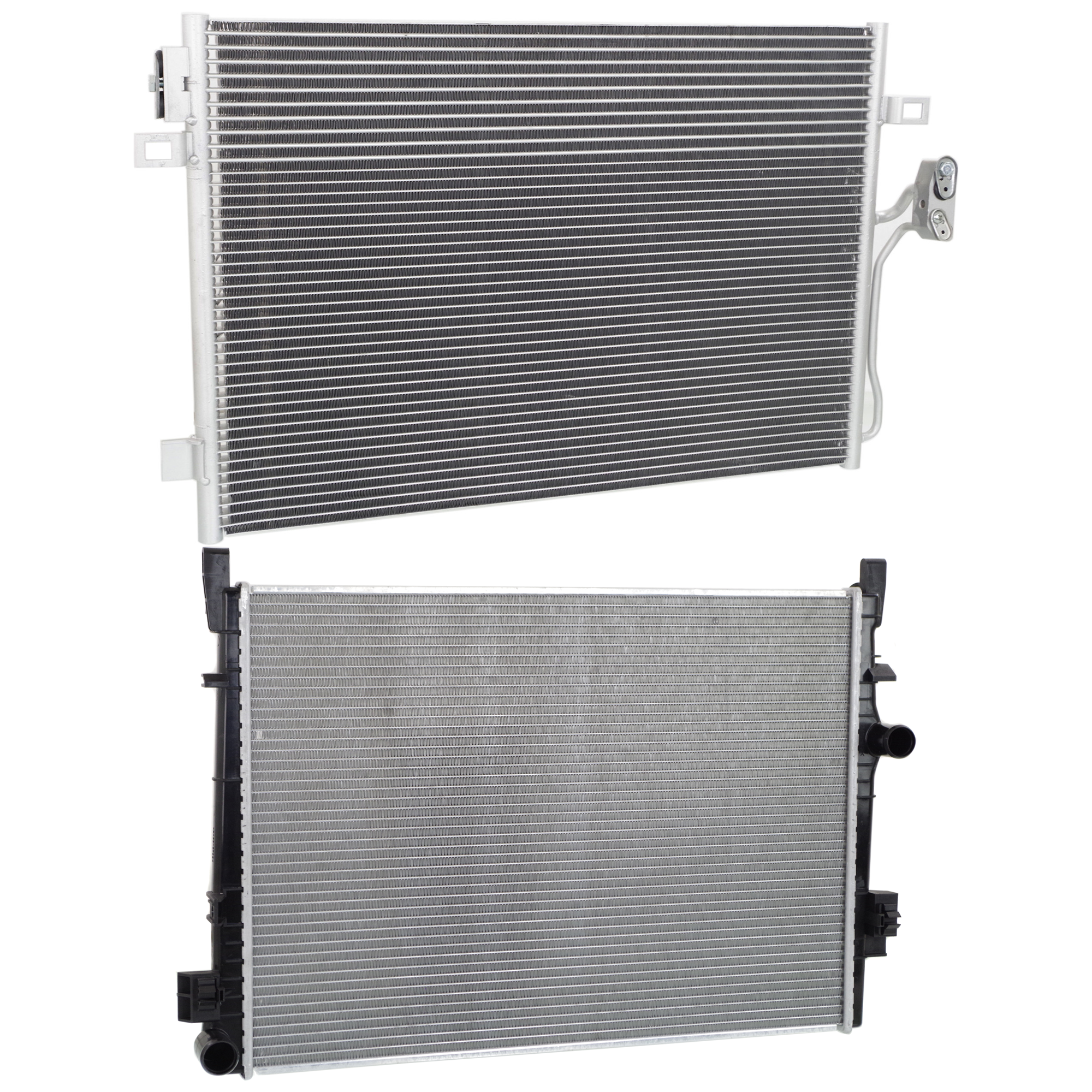 AM JOURNEY 09-10 RADIATOR 2 pc kit 4-6 Cyl 2.4L 3.5L Engine w A C Condenser SKU KIT 090523-41 Partslink CH3010348 CH3030234 OEM 68038238AB 68038244AA