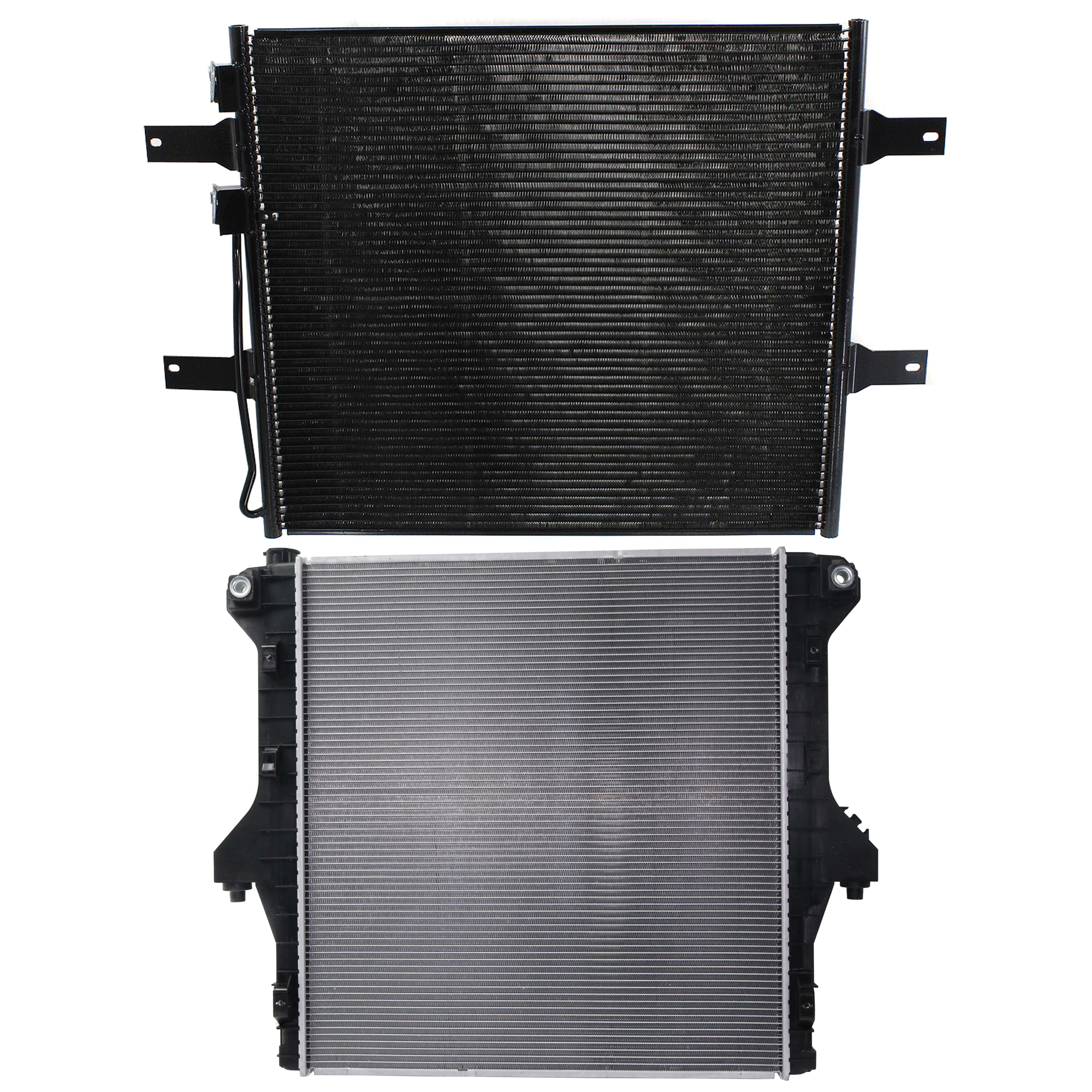 AM DODGE RAM 2500 RAM 3500-06-09 RADIATOR 2 pc kit 6 Cyl 5.9L 6.7L Engine w A C Condenser SKU KIT 090523-47 Partslink CH3010304 CH3010359 CH3030239 OEM 52028900AG 55056816AA 55057095