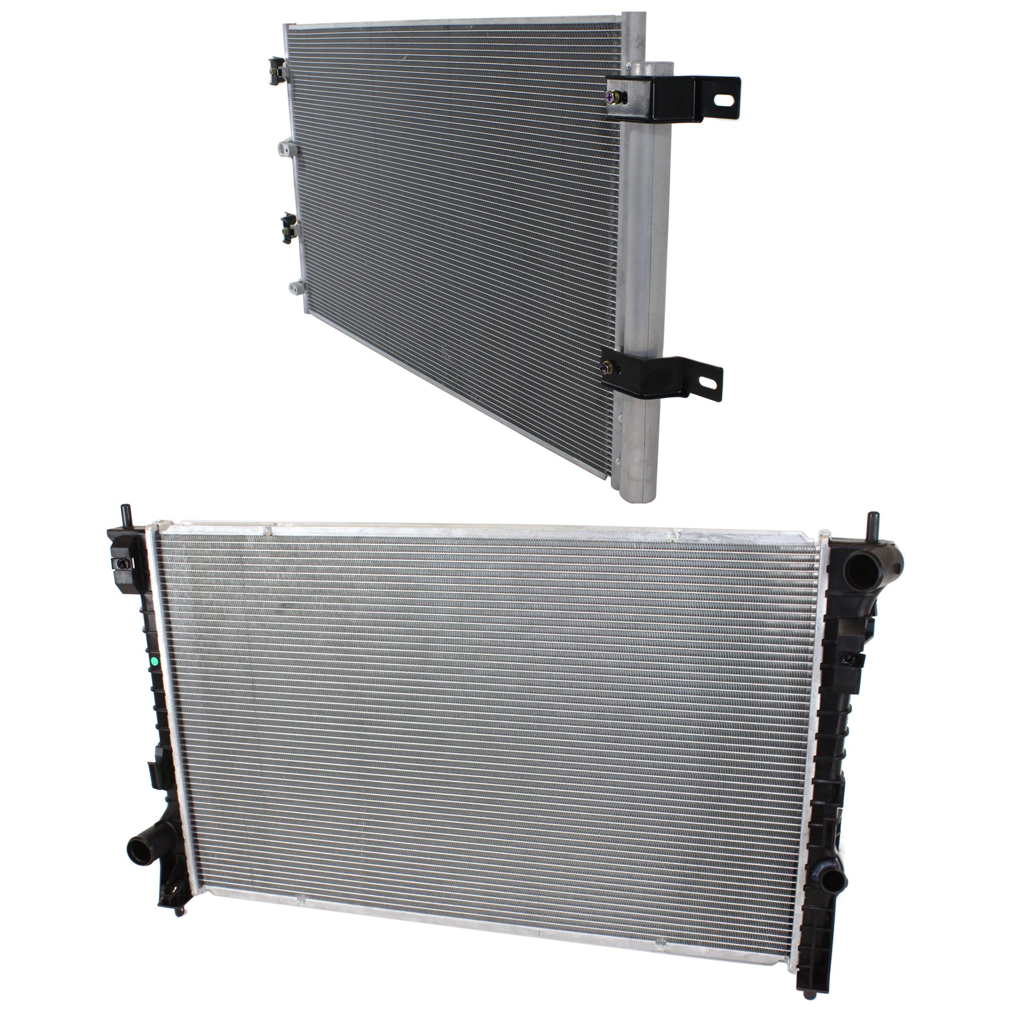 AM MKX EDGE 07-10 RADIATOR 2 pc kit 6 Cyl 3.5L Engine w A C Condenser SKU KIT 090523-51 Partslink FO3010276 FO3030214 OEM 7T4Z8005A 7T4Z19708B