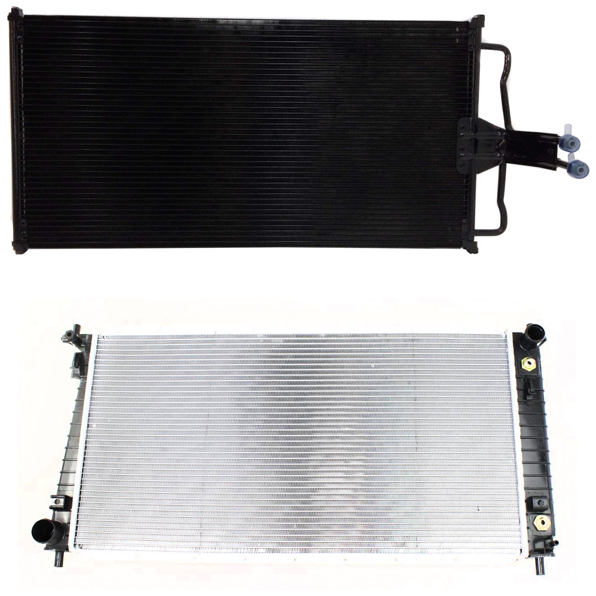 AM F 150-04-08 MARK LT 06-08 RADIATOR 2 pc kit 6-8 Cyl 4.2L 4.6L 5.4L Eng w Standard Duty Cooling w A C Condenser SKU KIT 090523-59 Partslink FO3010251 FO3030193 OEM 5L3Z8005AA 5L3Z8005AB 7L3Z1971